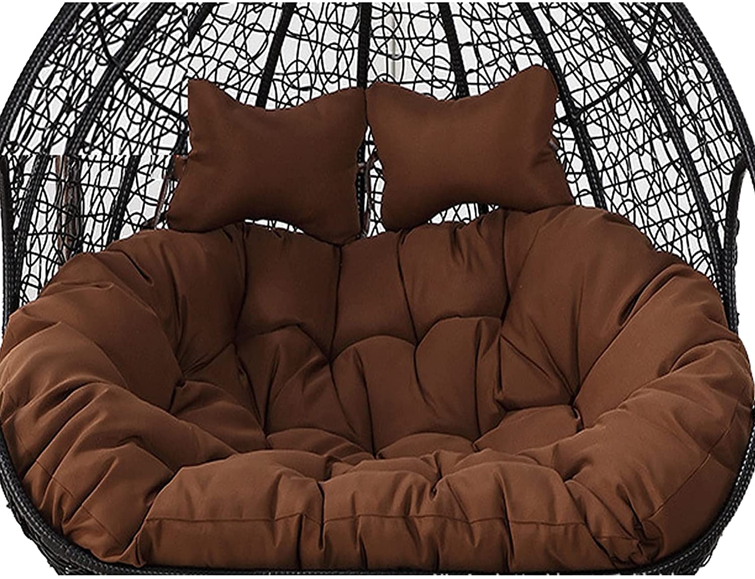 **Thick Round Hanging Hammock Chair Cushion - Washable Replacement for Egg Swing - Outdoor Swing Seat Cushion (Brown) - Perfect for Porch, Garden, Patio & Backyard Relaxation**