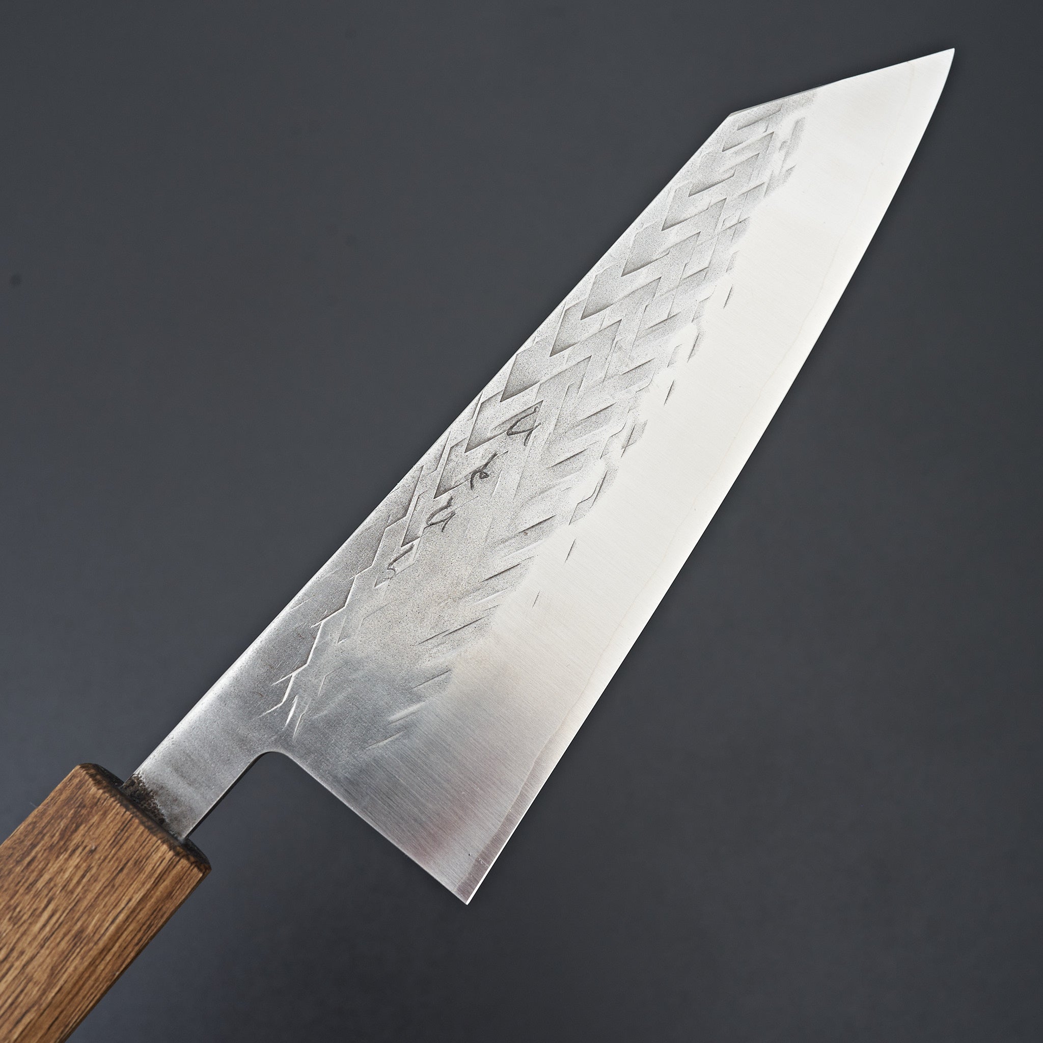 Hitohira TD SLD Tsuchime Bunka 170mm Japanese Chef Knife - Dark Lacquered Oak Handle - Premium Kitchen Knife for Slicing, Dicing & Precision Cutting - Perfect for Home Cooks & Professional Chefs