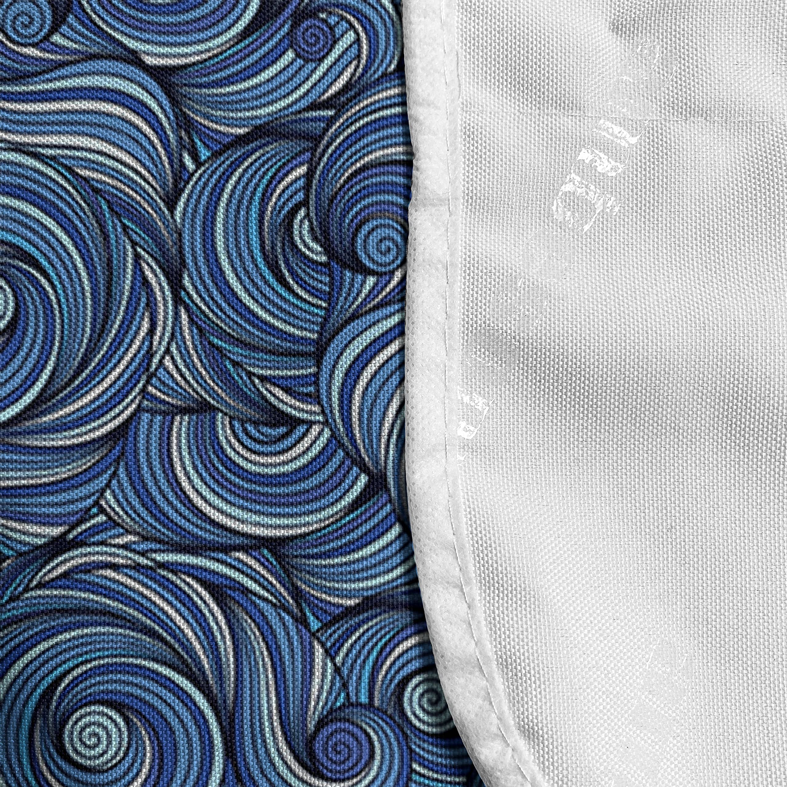 Ambesonne East Microwave Oven Cover - Waterproof Kitchen Organizer with Pockets, 36 x 12 Inches, Pale Blue & Navy Blue Tribal Pattern - Perfect for Modern Kitchens & Small Appliances Protection