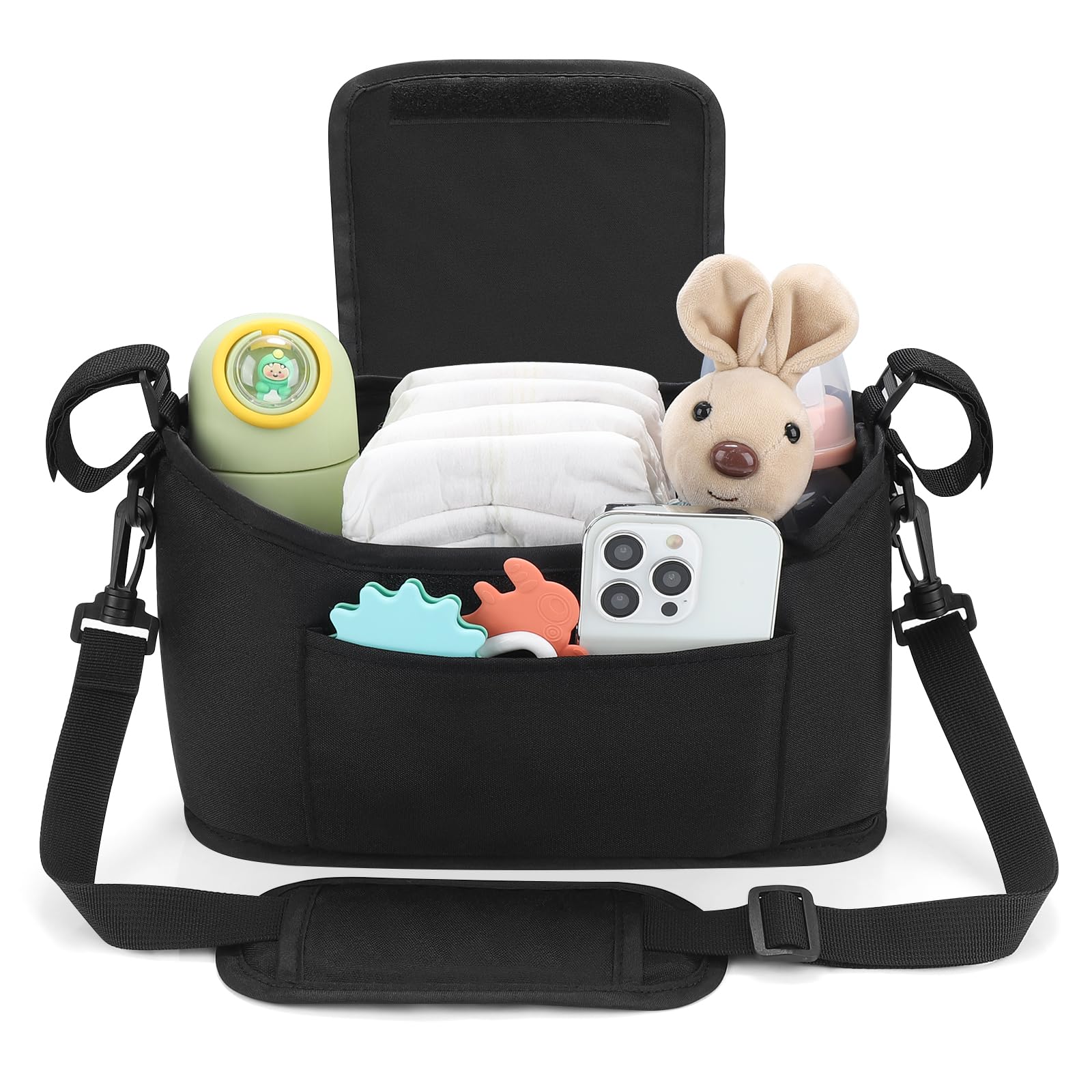 Accmor Universal Stroller Organizer - Waterproof Stroller Caddy with Multiple Pockets for Diapers, Bottles & Toys - Fits Uppababy, Baby Jogger, Nuna, Doona, Britax Strollers - Perfect for Shopping, Walks & Travel with Baby