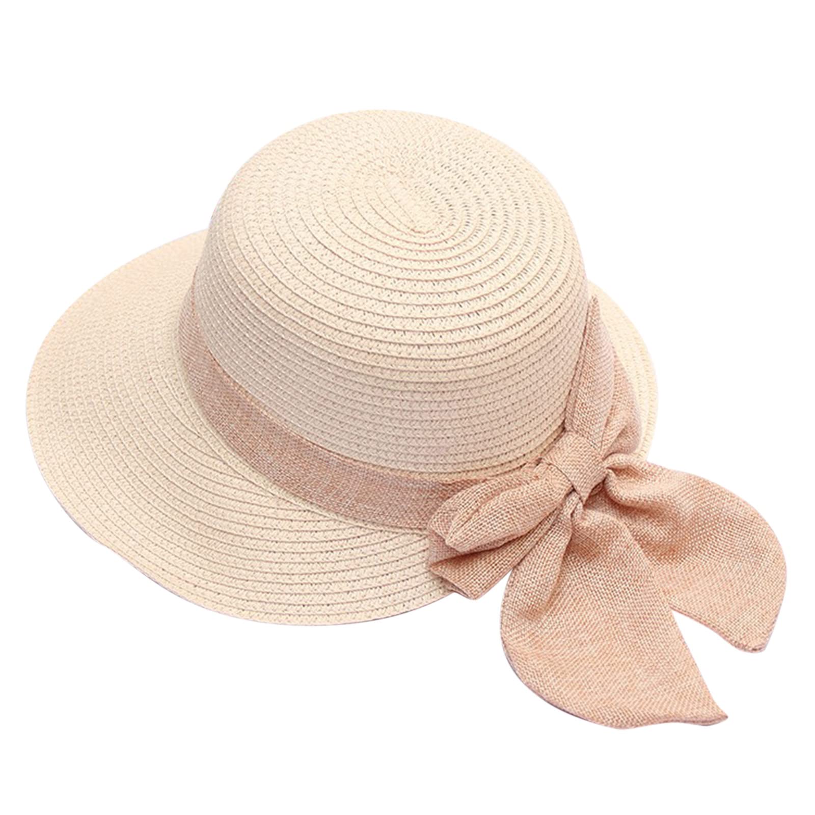 Women's Wide Brim Straw Sun Hat - Foldable Summer Beach Hat for Women & Girls, UV Protection Sun Visor for Outdoor, Travel, and Vacation