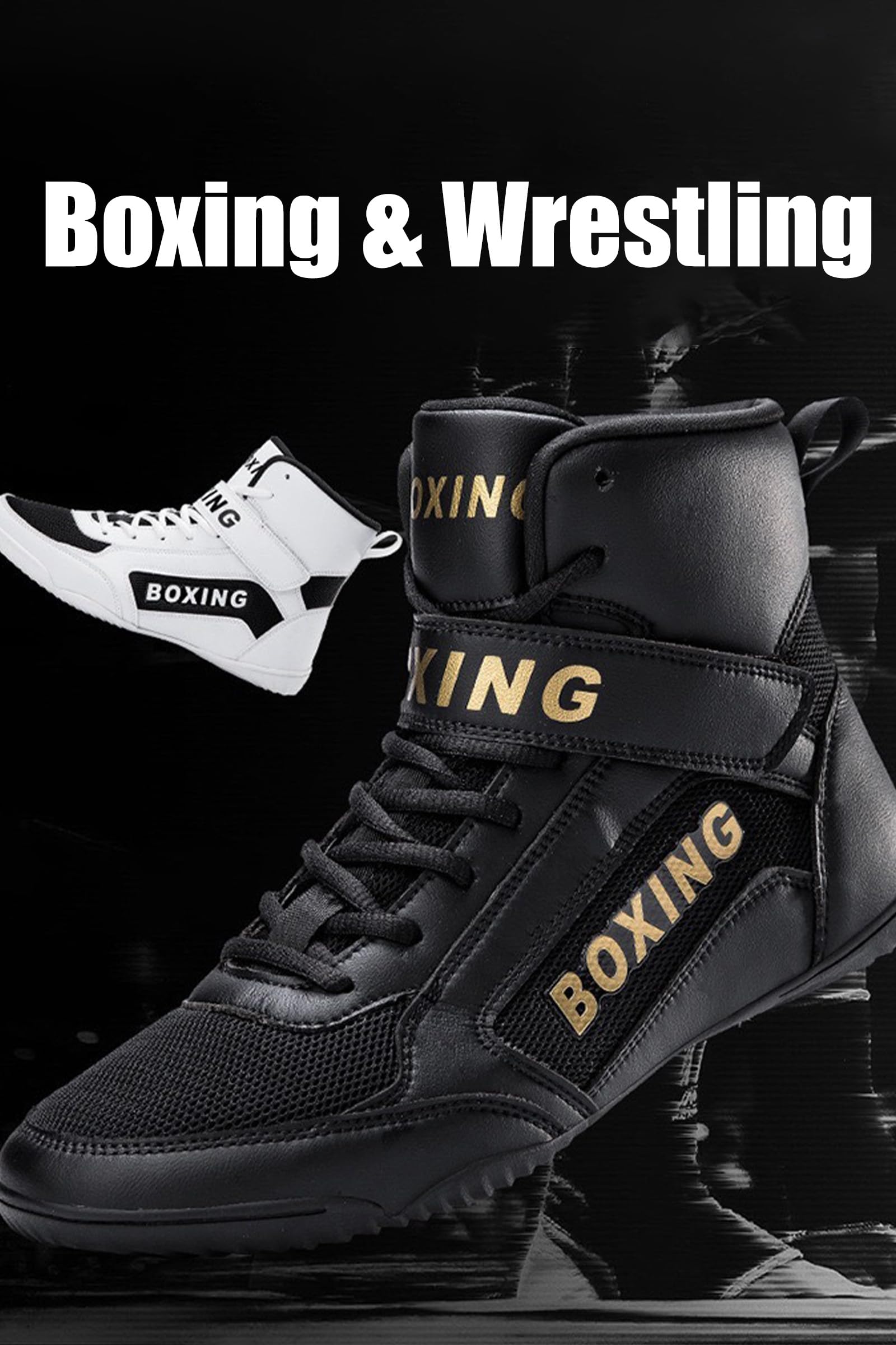 Kervaky Men's Wrestling Shoes - Lightweight Boxing & Weightlifting Shoes for Combat Sports, Gym Training & Indoor Fitness Workouts