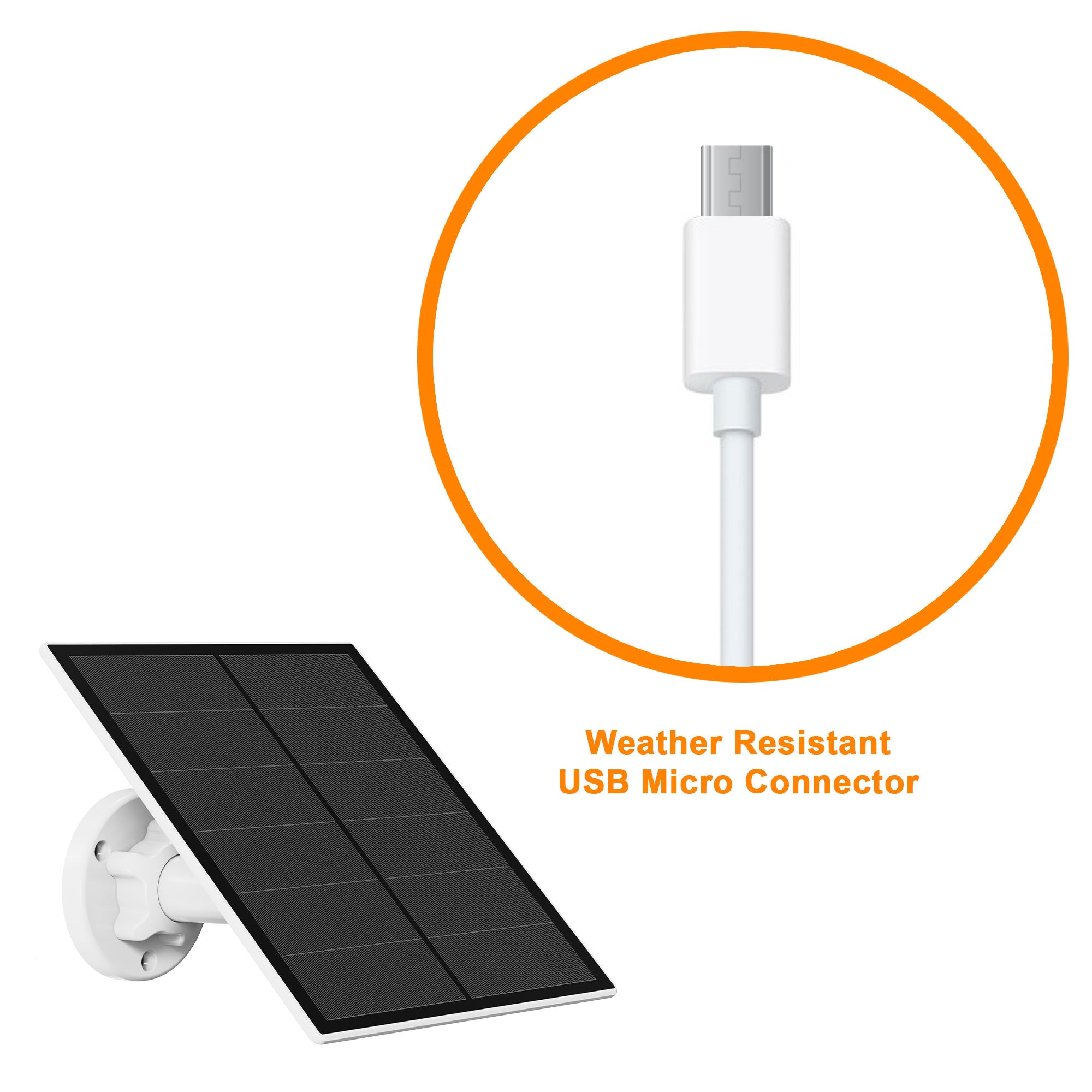 Toucan Solar Panel Charger for Wireless Security Camera Pro & Scout Camera - Compatible with SKU TSCP05GR & TWSC01WU | Outdoor Solar Power Charging for Home Security Systems
