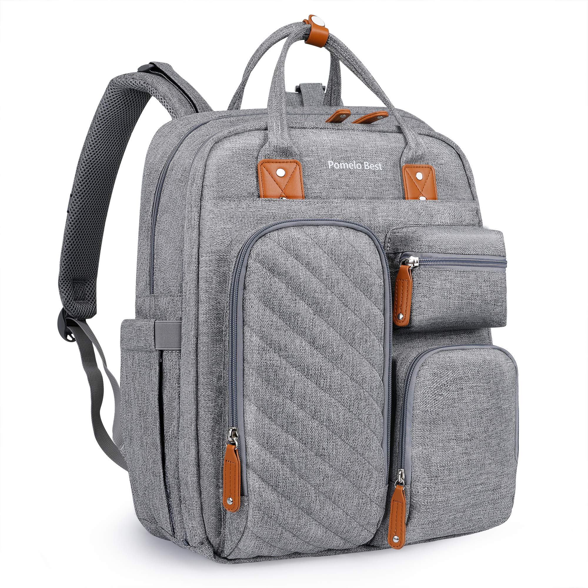 **Large Waterproof Diaper Backpack for Moms – Multi-Pocket Baby Bag with Stroller Straps & Changing Pad – Austere Gray – Perfect for Travel, Daycare & On-the-Go Parenting**
