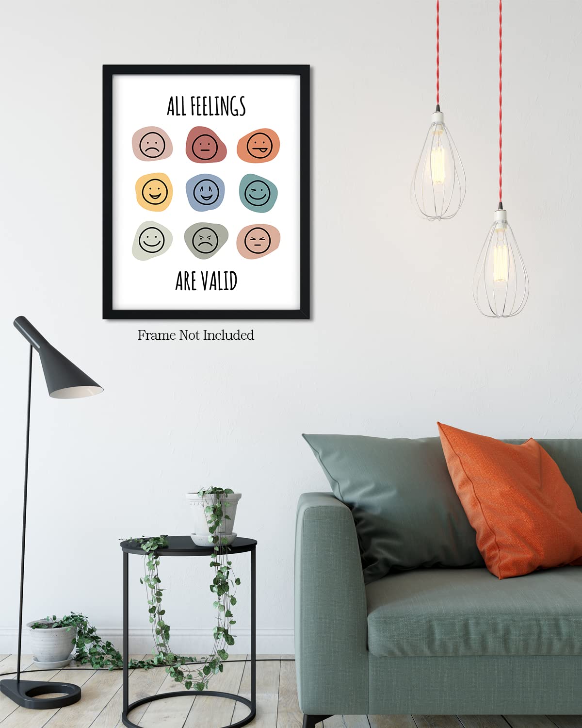 Govivo All Feelings Are Valid - Inspirational Wall Art for Therapy Offices, Counseling Rooms & Mental Health Spaces - Mindfulness Decor for Psychologists & Therapists - 16x20 Unframed Motivational Poster - Perfect for Offices, Classrooms & Healing Spaces