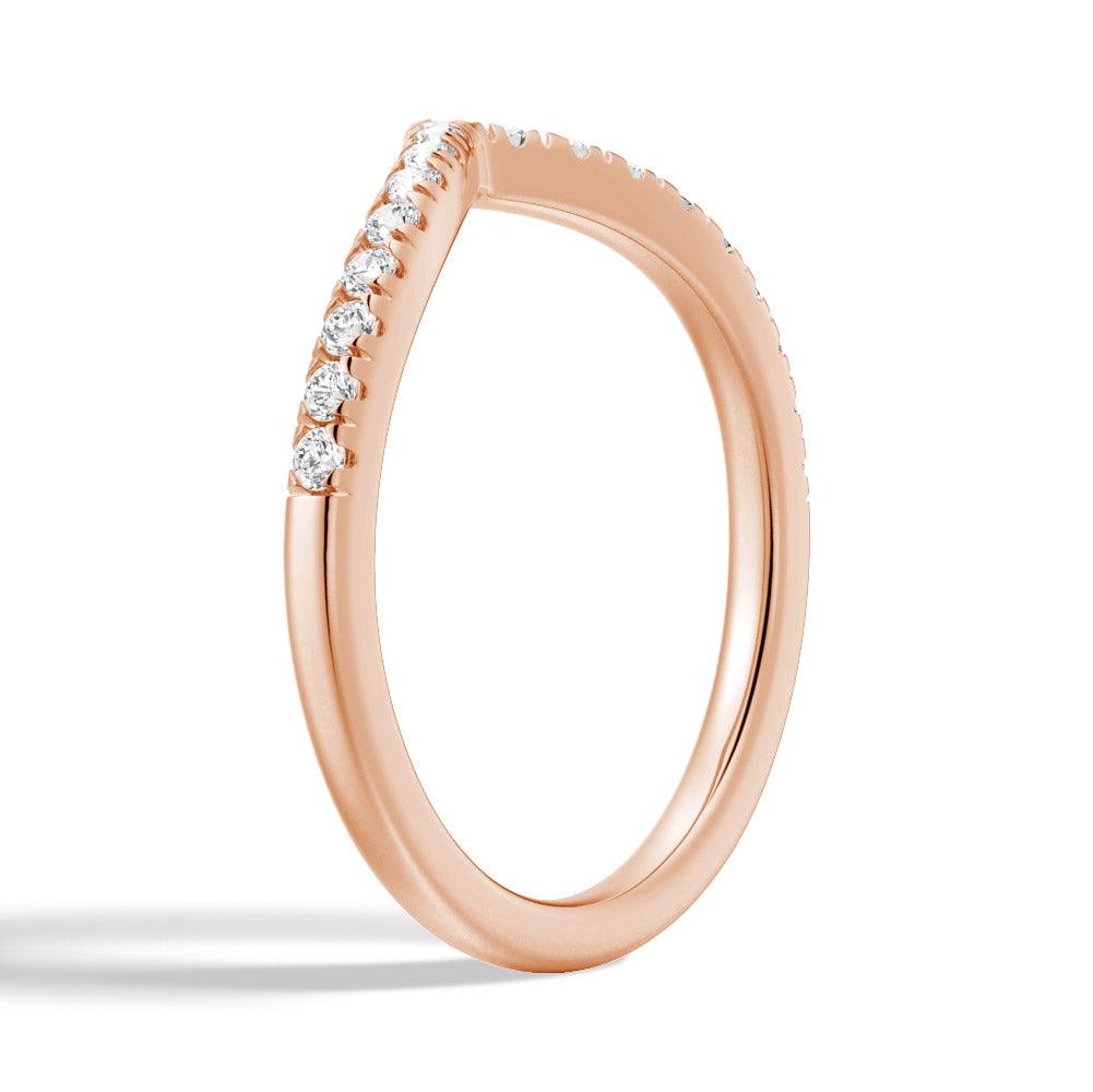 Exquisite Curved V Moissanite Wedding Band for Women - Elegant & Durable Engagement Ring - Perfect for Bridal, Anniversary & Special Occasions