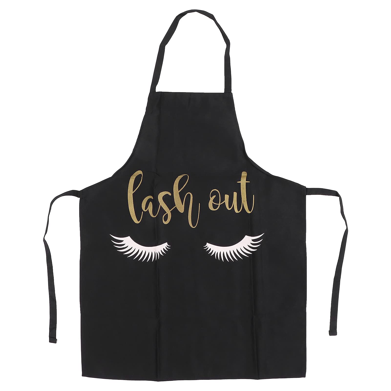 Soft Breathable Lash Apron with Eyelash Pattern - Washable Black Salon Apron for Eyelash Extensions & Home Use | Perfect for Lash Technicians, DIY Beauty & Spa Treatments