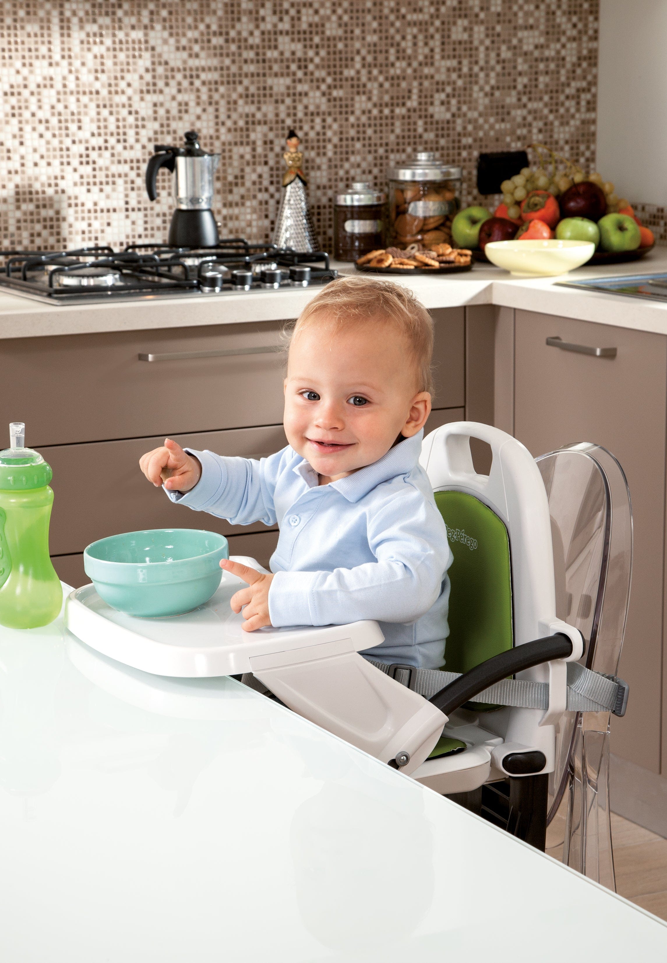 Peg Perego Rialto Convertible Booster Seat & High Chair for Toddlers - Perfect for Dining, Travel & Home Use