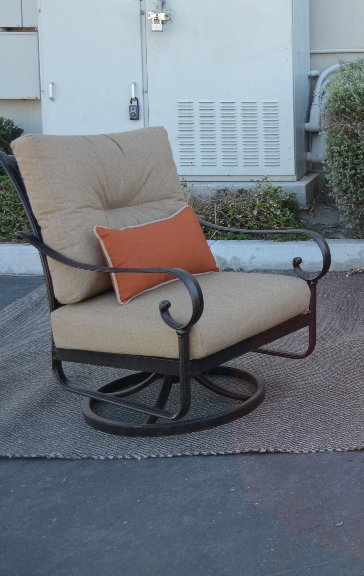 Santa Anita Outdoor Patio 6-Piece Seating Set - Dark Bronze Cast Aluminum with Sunbrella Cushions - Perfect for Backyard, Garden, and Poolside Relaxation