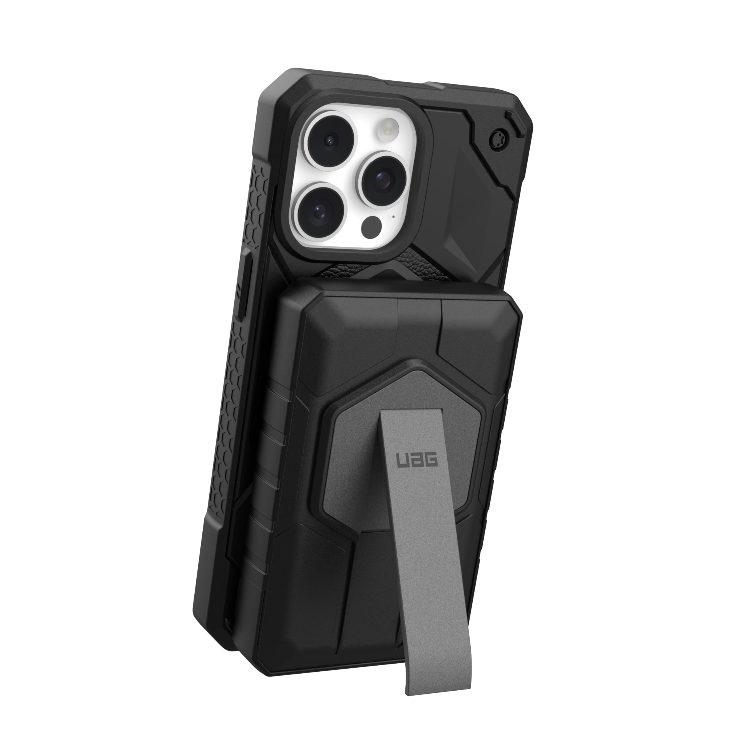 URBAN ARMOR GEAR UAG 10000mAh Magnetic Wireless Power Bank - 20W Fast Charging, 2-Port USB-C/USB, Portable Charger with Kickstand for iPhone 16, Galaxy S25 (Black/Grey) | Perfect for Travel, Camping & Emergency Power Backup