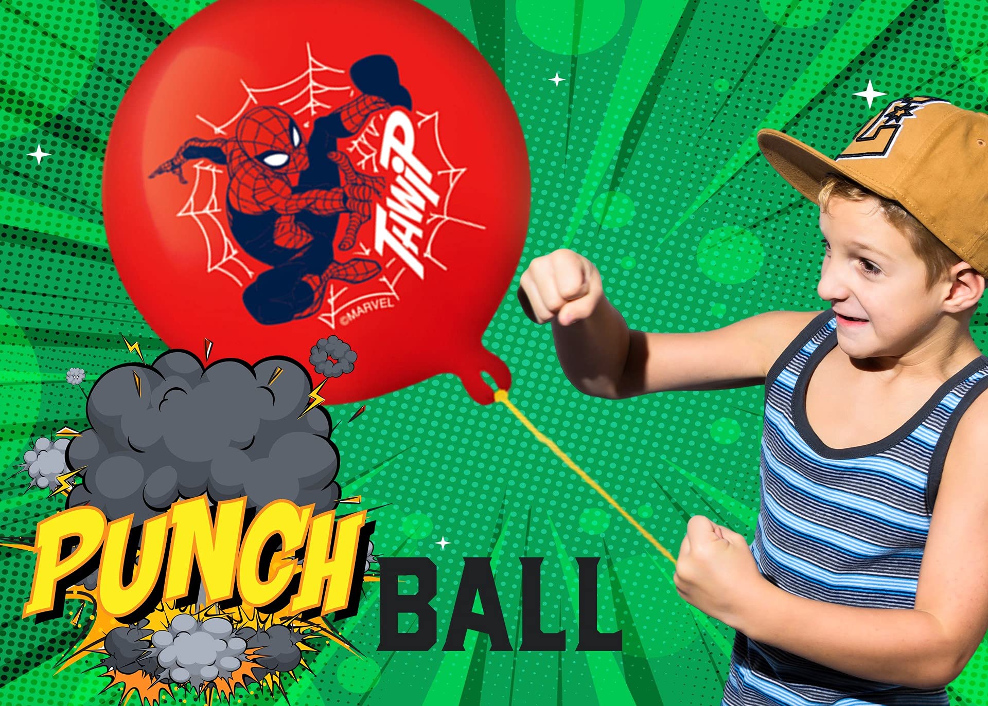 Marvel Avengers & Spiderman Giant Punch Balloons for Kids - 6 Pack Inflatable Bouncy Rubber Punching Balls | Superhero Party Favors, Birthday Goodie Bag Stuffers, Outdoor Play & Indoor Activity Toys for Boys & Girls Ages 4-8