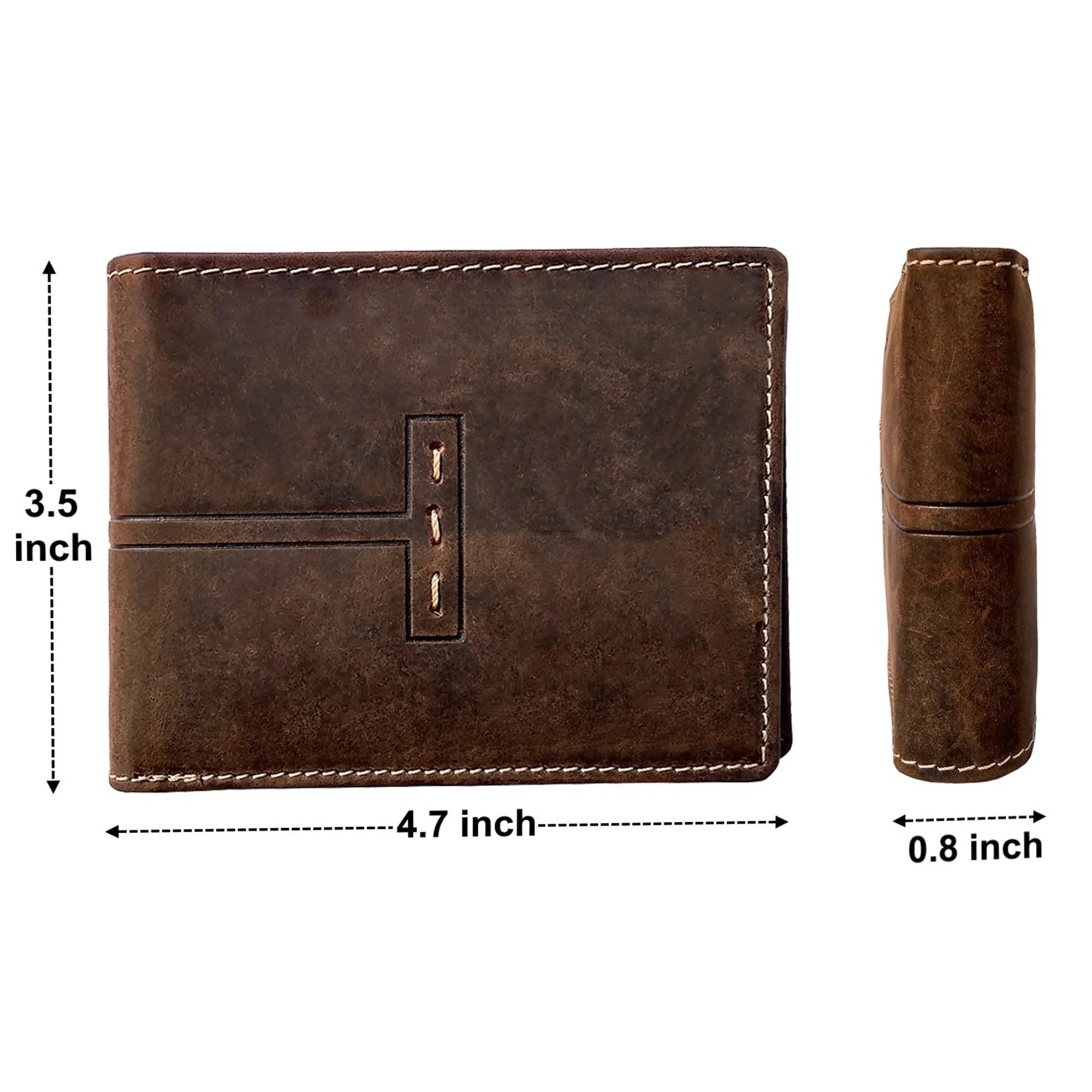 Premium Genuine Leather Bifold Wallet for Men - RFID Blocking Protection with Multiple Credit Card Slots & Coin Pocket - Classic Brown Wallet for Everyday Use, Business, Travel & Gifts
