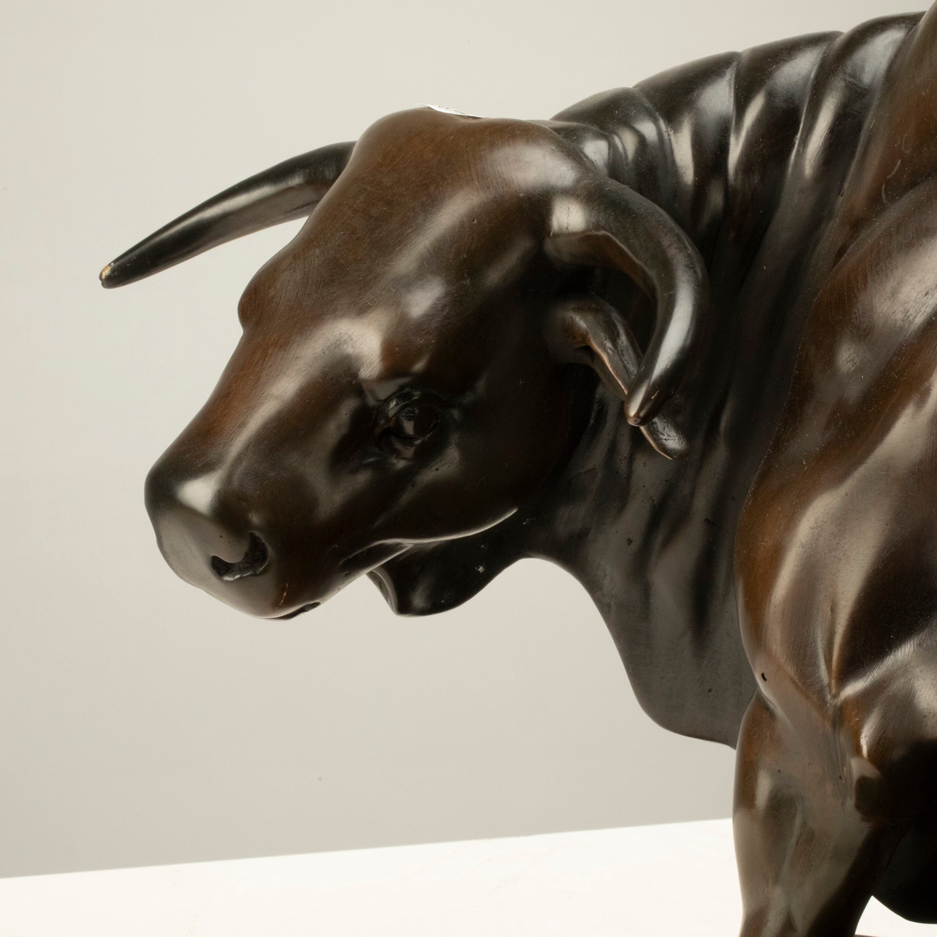 Handcrafted Bronze Bull Sculpture - 25 Inch Statue for Home & Office Decor | Feng Shui & Gift Idea