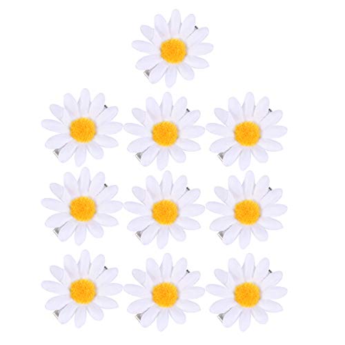 50pcs Daisy Hair Clips for Women & Girls - Bobby Pins, Barrettes, Snap Clips - Perfect for Weddings, Beach Parties, Hawaiian Luau, Bridal Headpieces & Everyday Hair Accessories