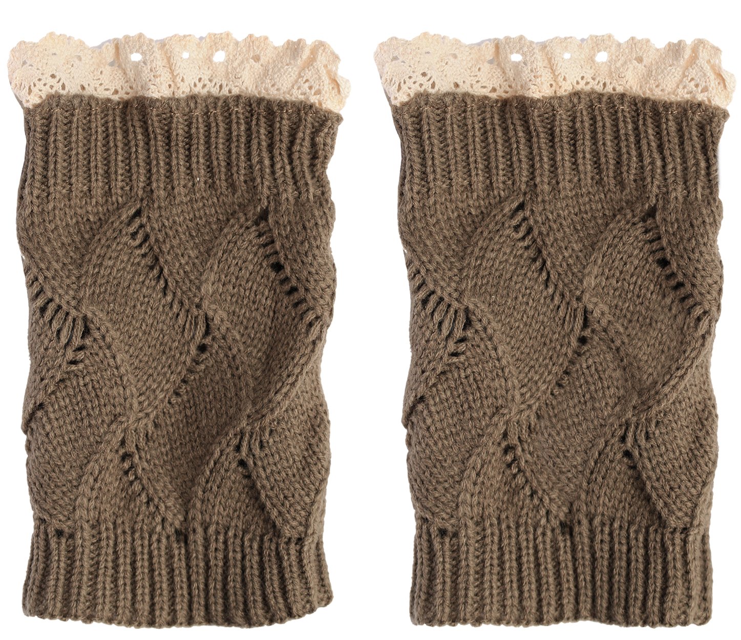 KMystic Lace Leg Warmers for Women - Knit Boot Cuffs & Socks Topper - Perfect for Winter Fashion, Dance, Yoga, and Cold Weather Outfits