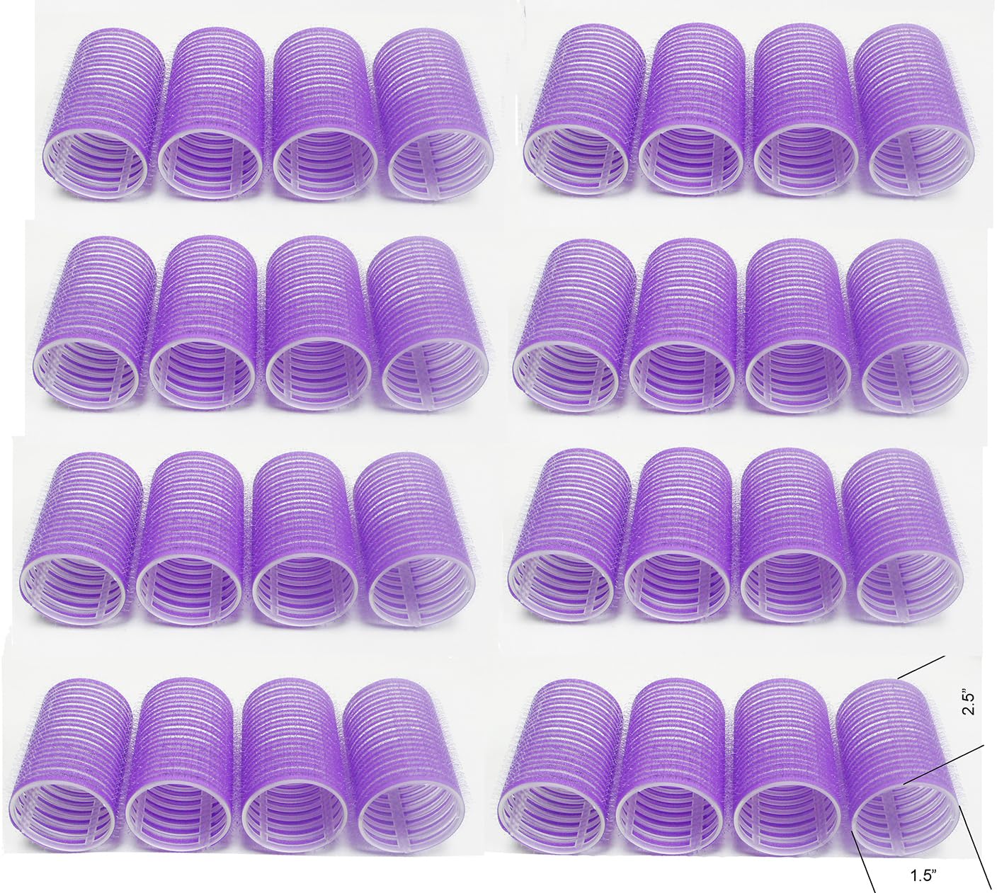 32 Count Self-Grip Non-Slip Hair Rollers 1.5 Inch Large - 8 Pack for Soft Curls & Voluminous Waves - Perfect for Home Styling, Salon Use & Special Occasions