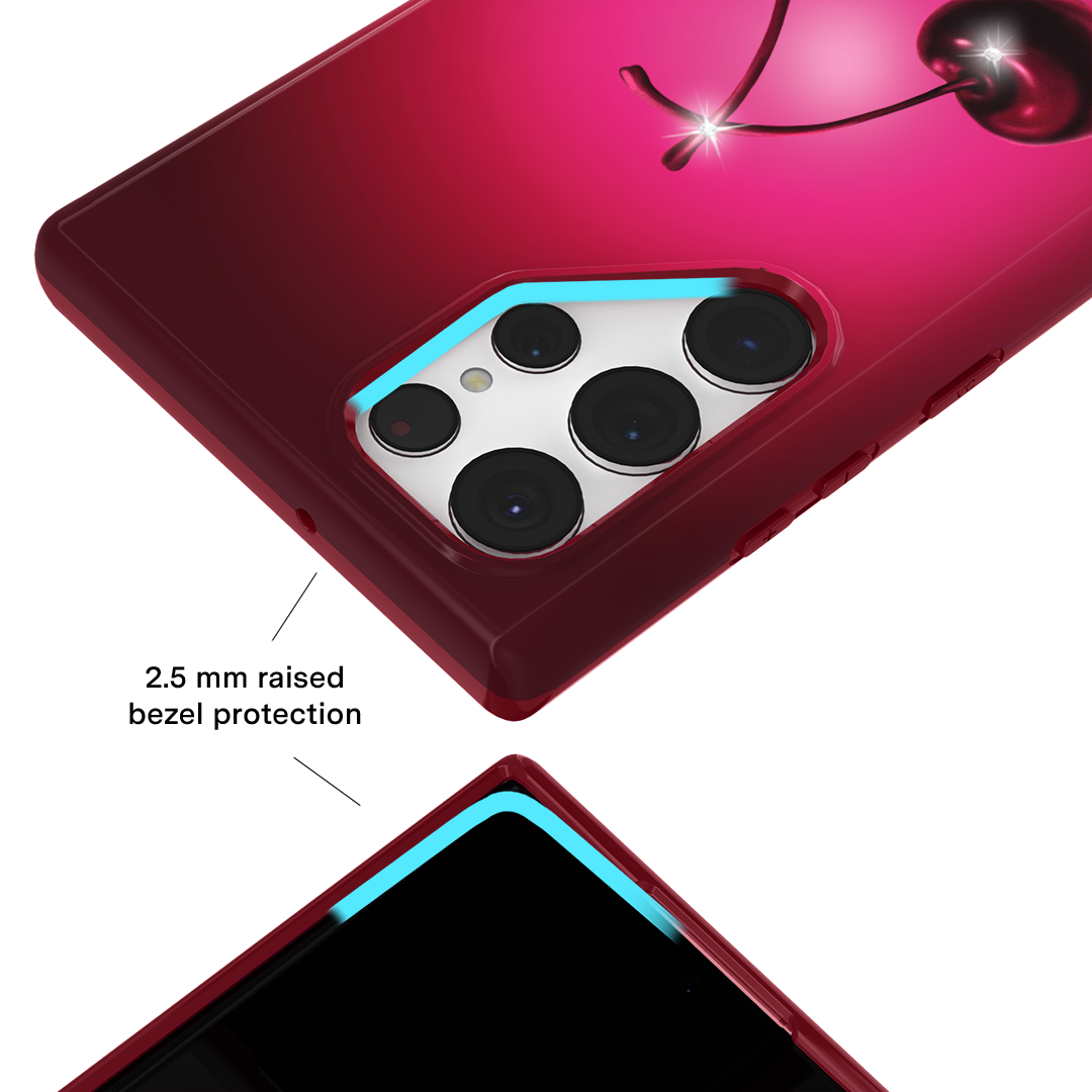 Samsung Galaxy Phone Case with Black Cherry Crystal Design - Elegant & Protective Cover for Everyday Use, Work, and Travel
