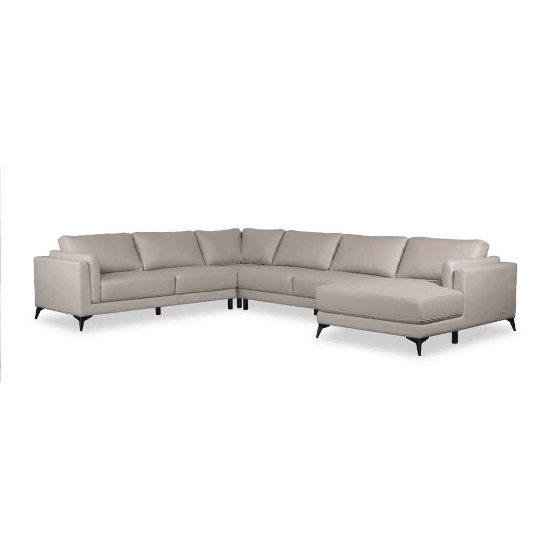 Premium Hinata Genuine Leather L-Shaped Corner Sofa - Modern Sectional Couch for Living Room, Home Theater & Office Lounge