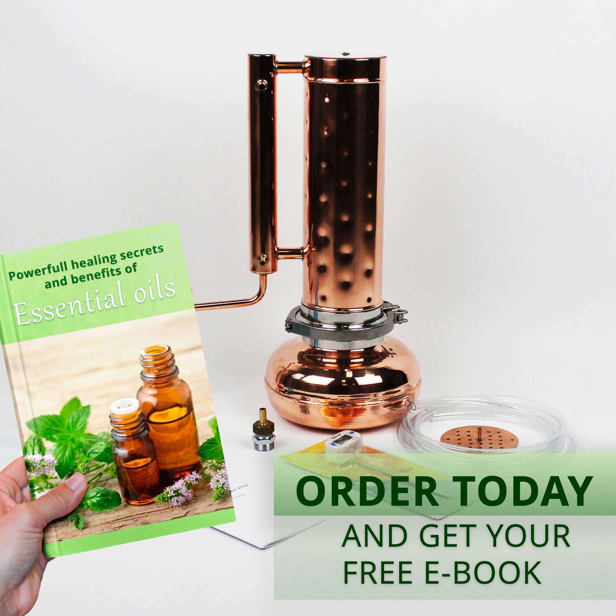 2L Essential Oil Distiller Kit - Professional Steam Distillation Equipment for Extracting Oils from Herbs, Plants & Flowers - Perfect for DIY Aromatherapy, Home Spa, and Natural Skincare