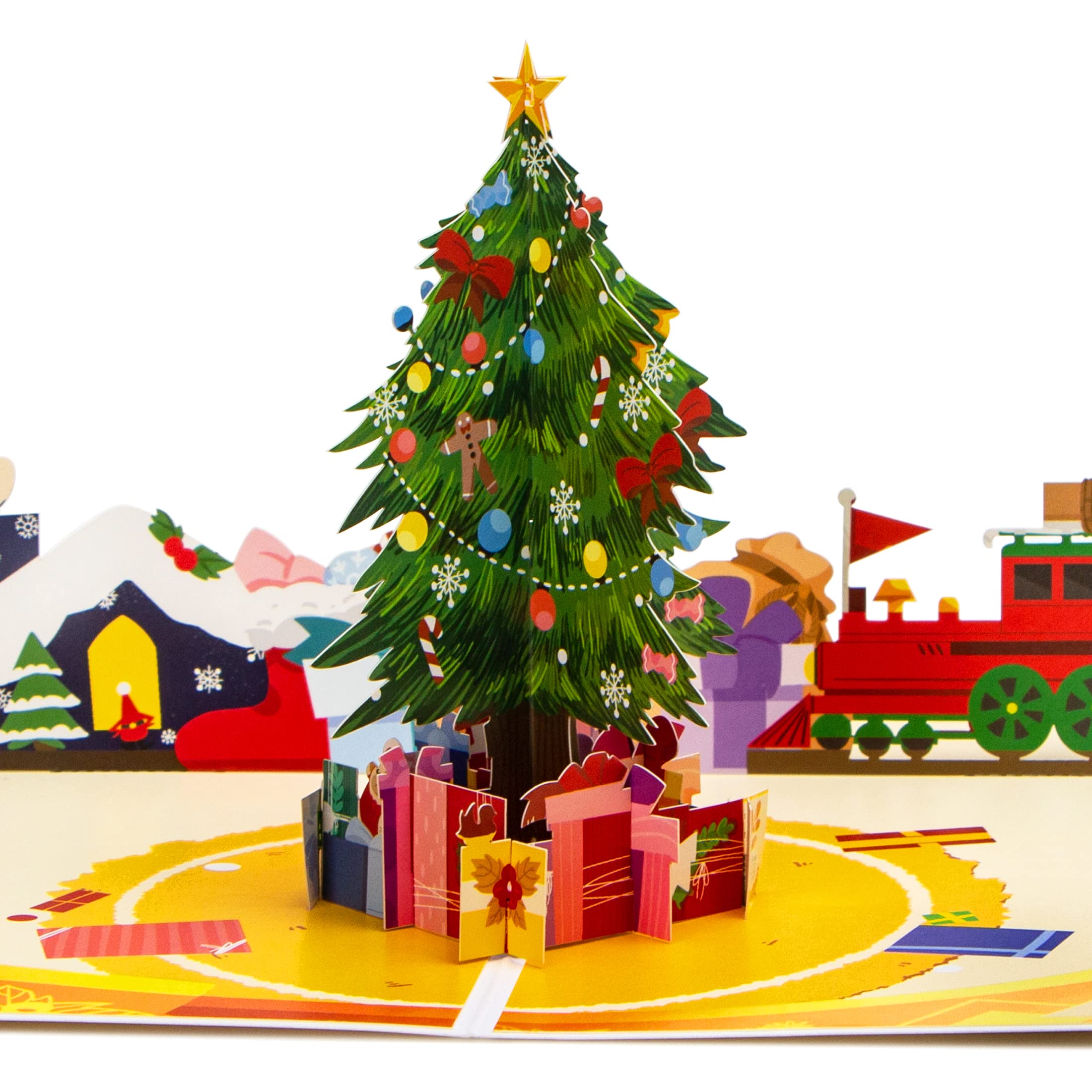 3D Pop Up Christmas Cards - 2 Pack Holiday Greeting Cards with Christmas Tree & Cat Design, Merry Xmas Cards for Kids, Mom, Dad, Son, Daughter, Grandson, Husband - Includes Envelopes | Perfect for Holiday Gifts, Family Greetings & Christmas Party Favors