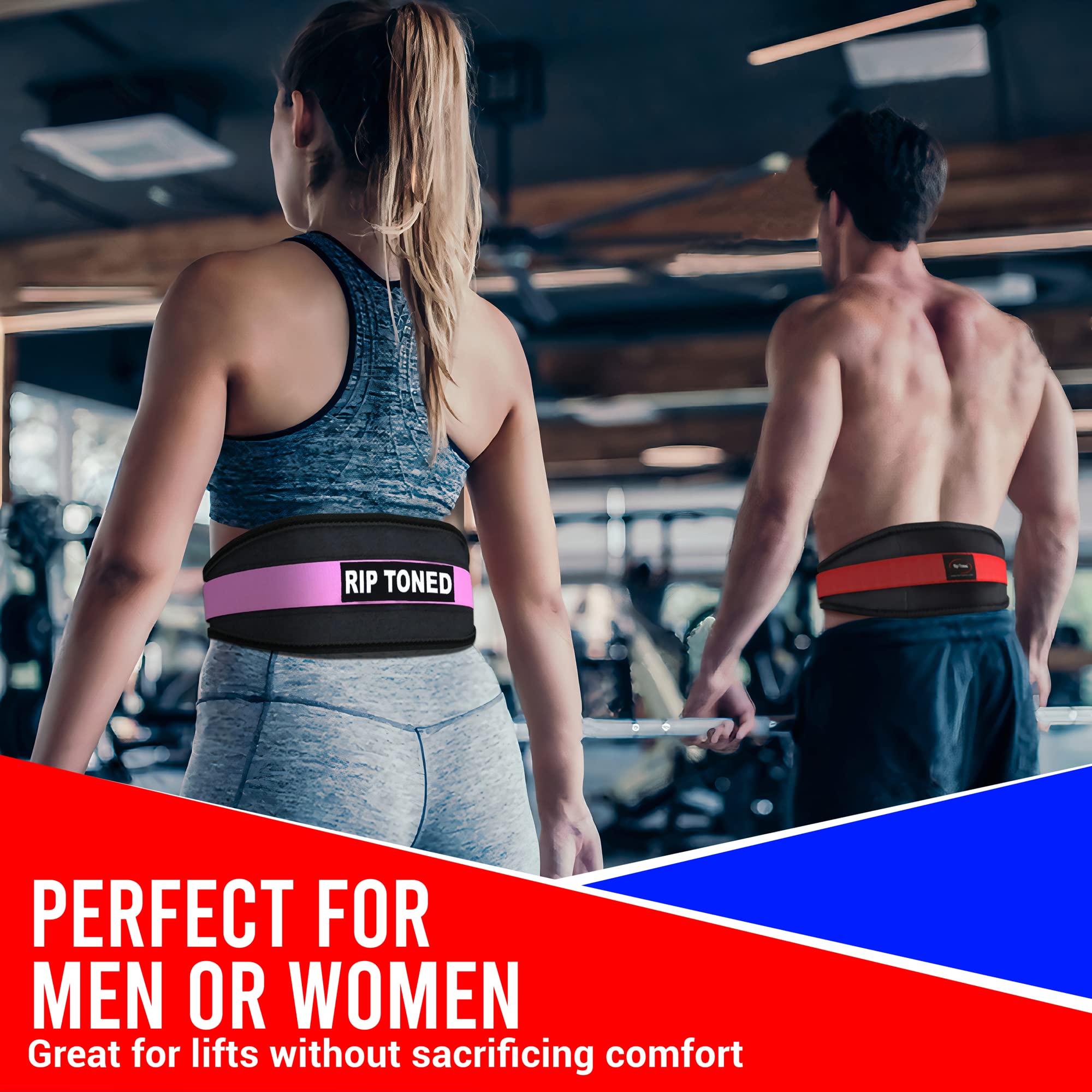 Rip Toned Weight Lifting Belt for Men & Women - Premium Powerlifting & Bodybuilding Support Belt - Ideal for Squats, Deadlifts, Bench Press & Strength Training - Perfect for Gym, CrossFit & Home Workouts