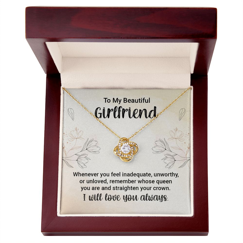 Love Knot Necklace for Women - 14K White or Yellow Gold Plated Cubic Zirconia Pendant - Romantic Gift for Girlfriend, Wife, Anniversary, Valentine's Day - Perfect for Date Nights & Special Occasions