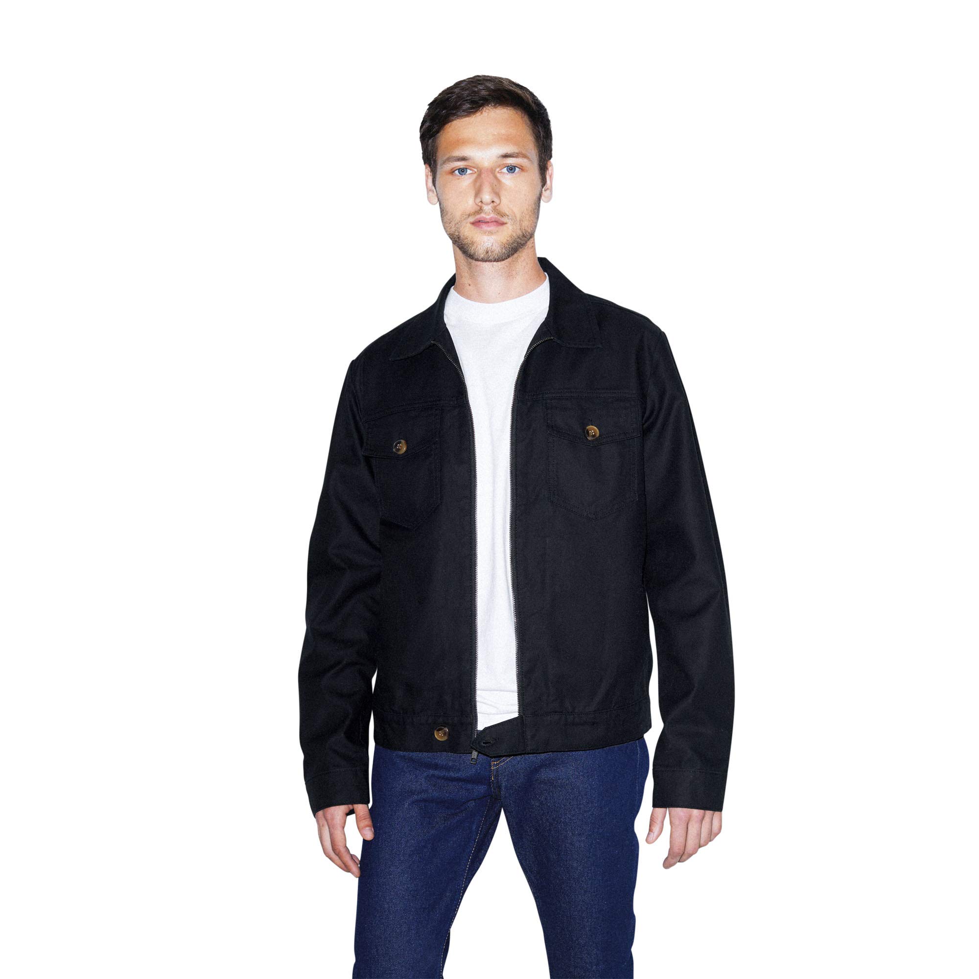 American Apparel Men's Long Sleeve Twill Jacket - Classic Casual Wear for Fall & Winter | Perfect for Outdoor Activities, Work & Everyday Style
