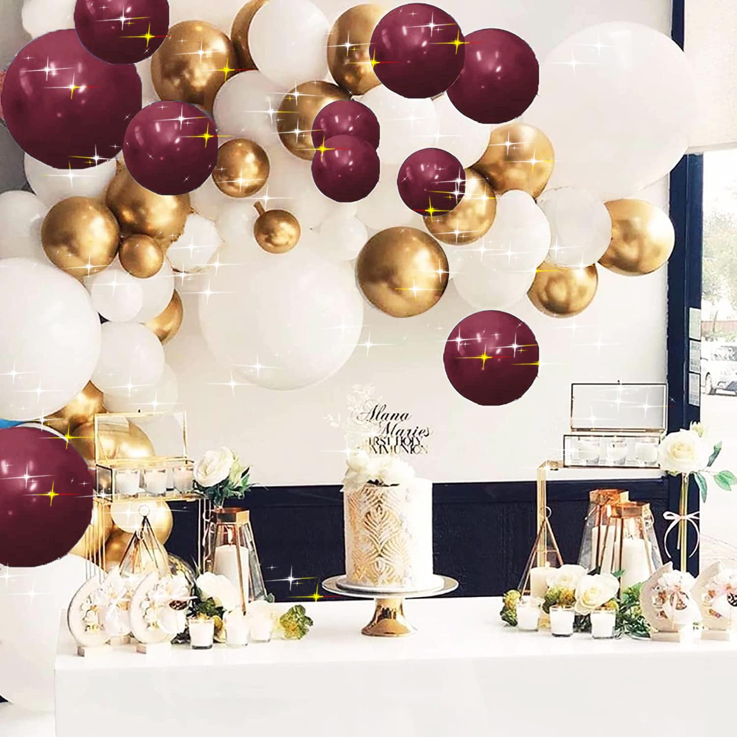 2025 Burgundy & Gold Graduation Party Decorations Kit - 81pcs Balloons, Maroon Gold Theme for Graduation, Birthday & Bridal Showers - Perfect for Fall Celebrations & Women's Events