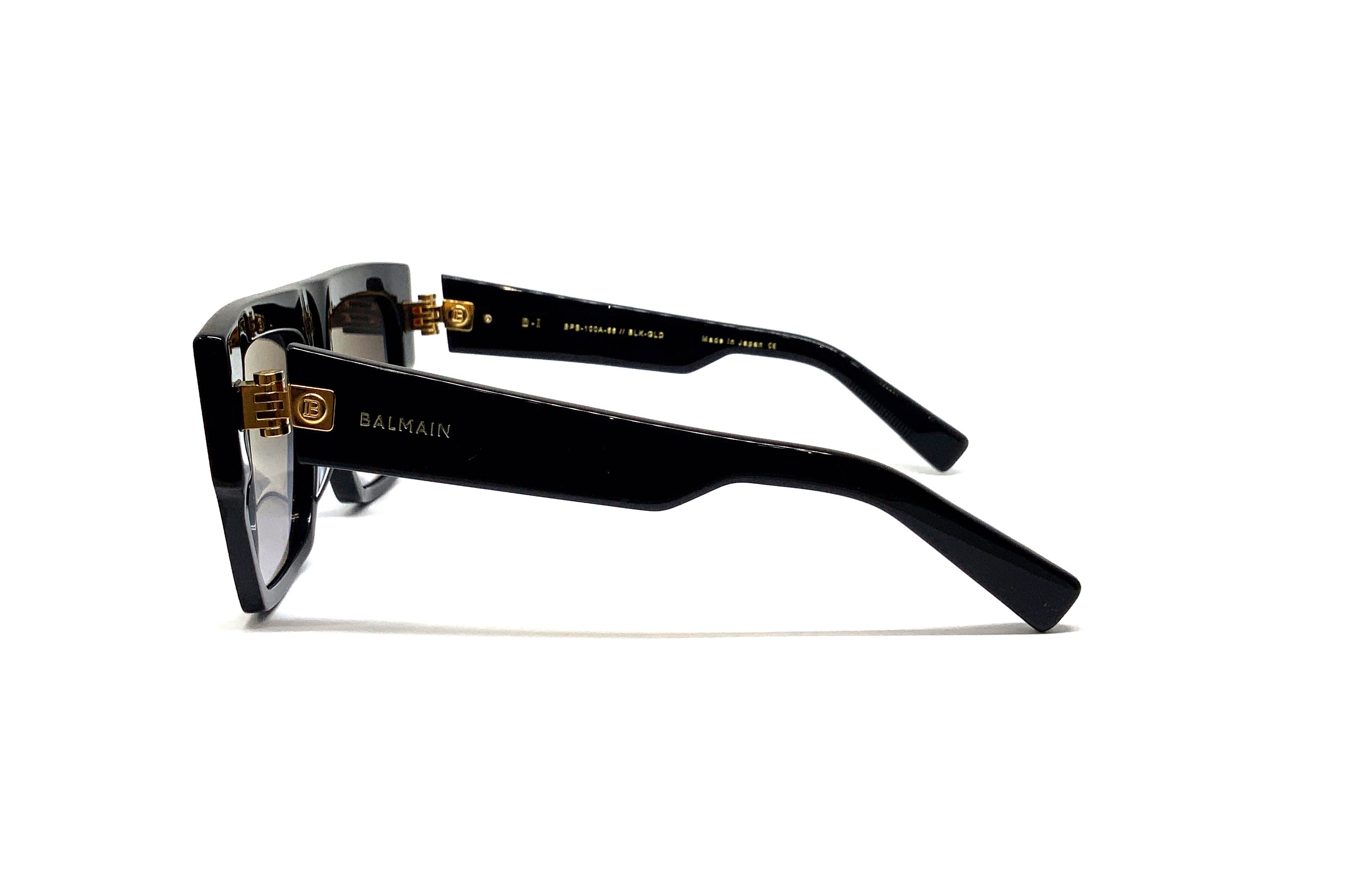 Balmain B I Sunglasses - Black & Gold Aviator Style for Men & Women | UV Protection, Luxury Fashion Accessory for Outdoor, Travel & Daily Wear