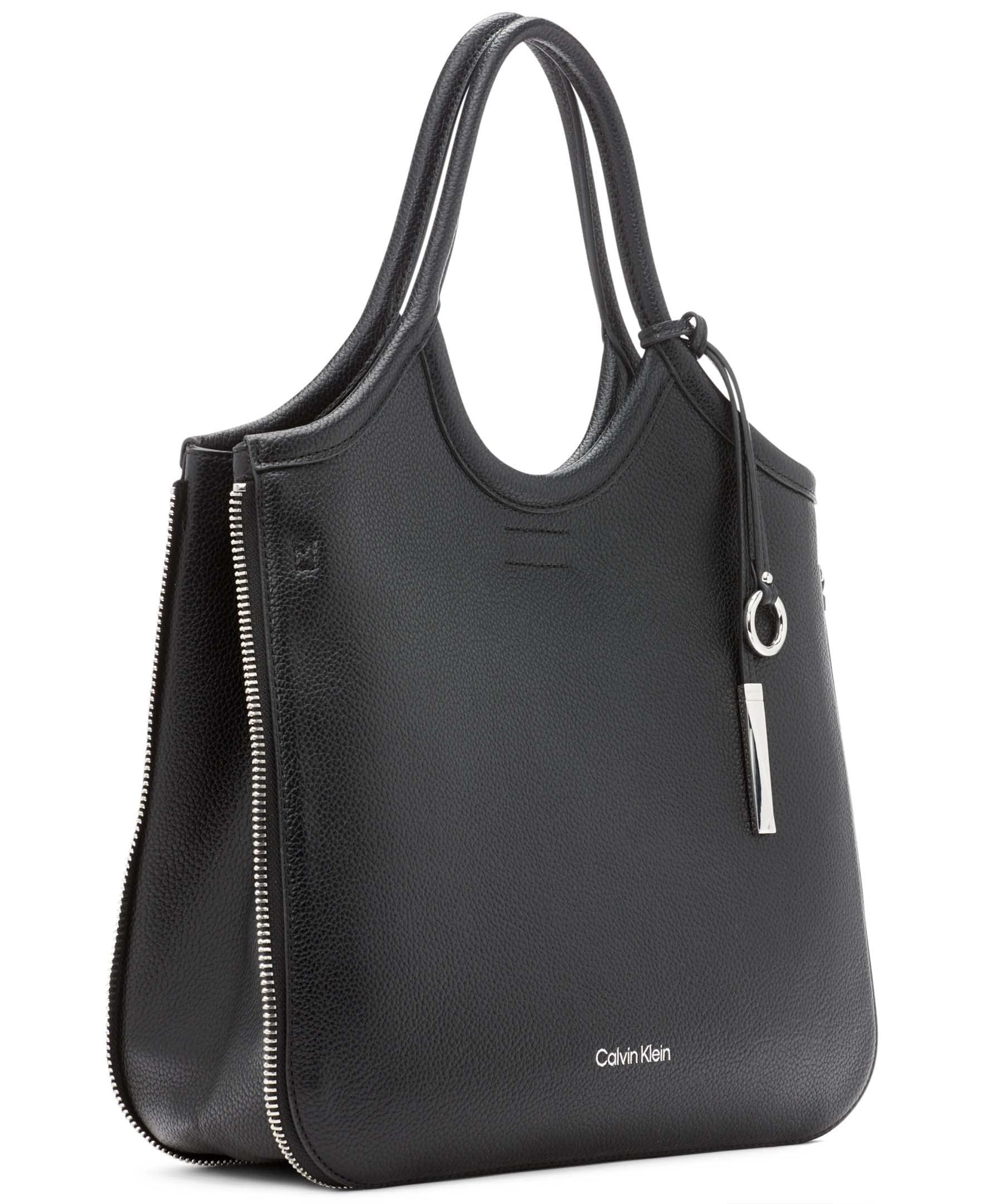 Calvin Klein Gabrianna Novelty Slim Side Zip Tote Bag for Women - Stylish Work & Travel Handbag, Perfect for Office, Commute and Weekend Outings