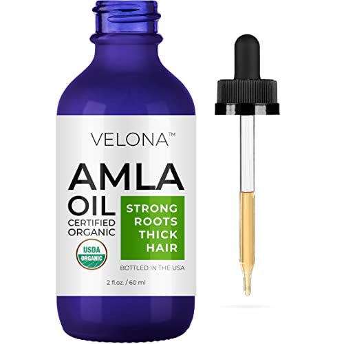 Organic Amla Oil USDA Certified - 2 oz | 100% Pure Cold Pressed Virgin Oil for Hair Growth, Skin & Face Care | Unrefined Natural Carrier Oil | Perfect for DIY Beauty Recipes, Scalp Massage & Ayurvedic Treatments