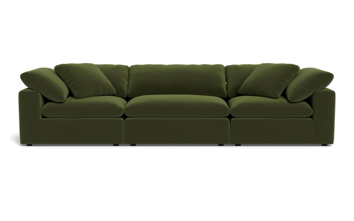 Fluffy 3-Piece Sofa Set - Ultra Soft Plush Fabric Sectional Couch for Living Room, Lounge & Family Room Comfort