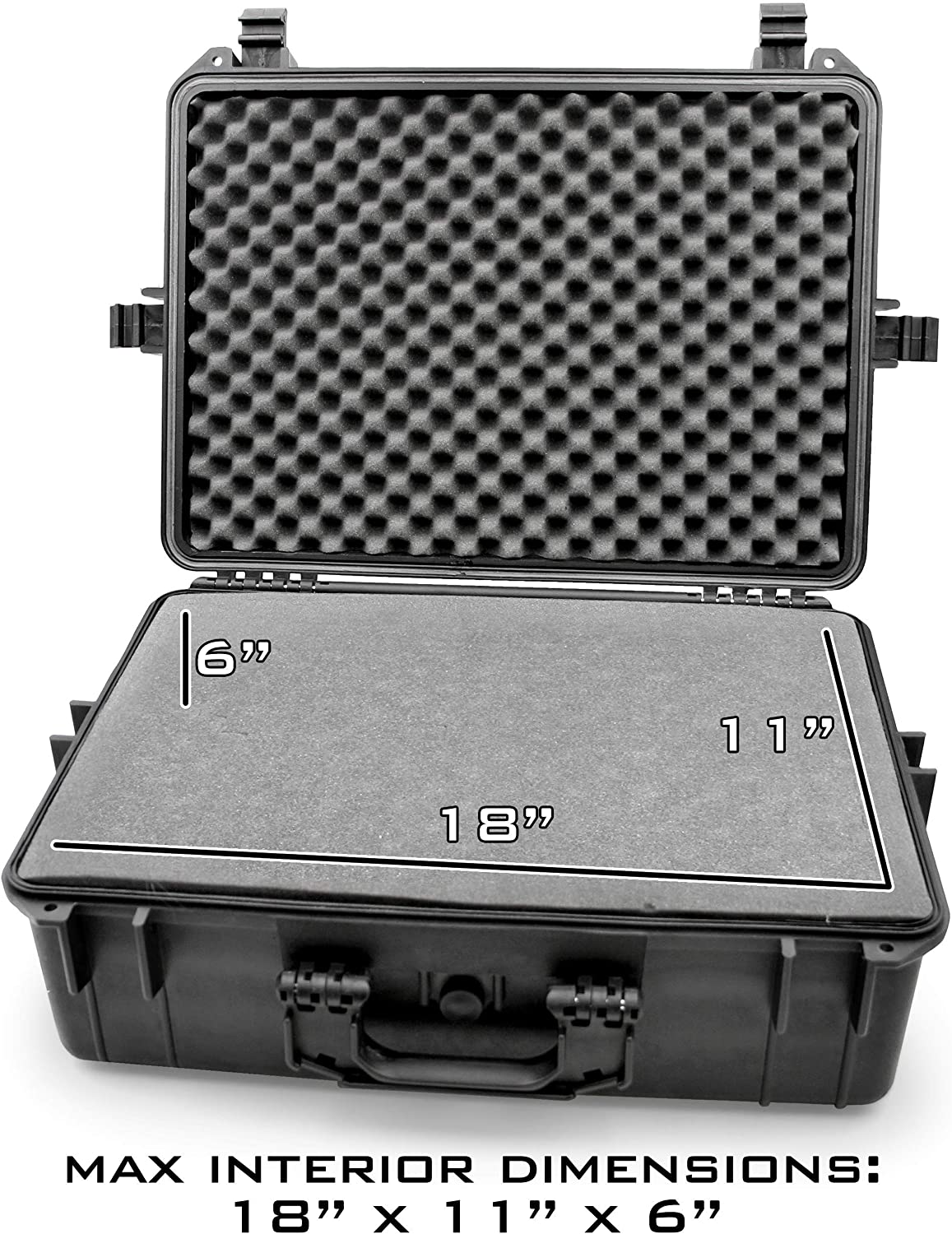 CASEMATIX 23 Customizable 7 Pistol Waterproof & Shockproof Hard Gun Case with Two Layers of Foam - Perfect for Pistols, Magazines Storage and Range Transport
