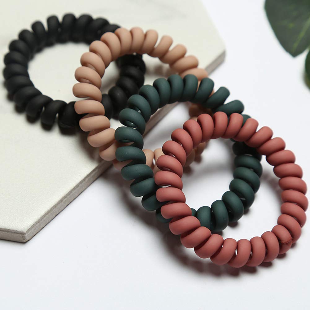 20Pcs Spiral Hair Ties - No Crease Plastic Coil Hair Elastics for Women & Girls (Telephone Cord Style) - Perfect for Workouts, School, and Everyday Hairstyles
