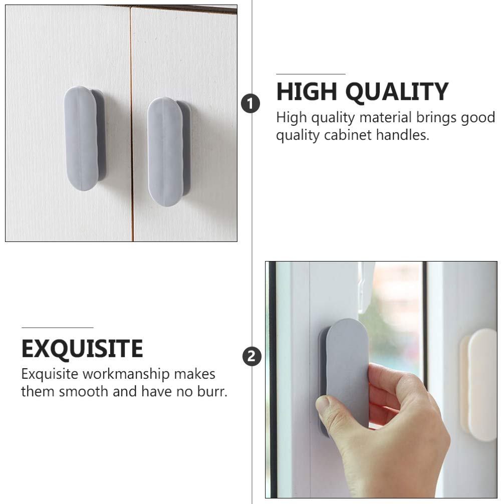 LIFKOME 4-Pack Self-Adhesive Cabinet Handles - Universal Door & Window Pulls for Refrigerator, Drawer, Furniture - Easy Install No Drill Needed (Perfect for Kitchen, Bathroom, Office Organization)