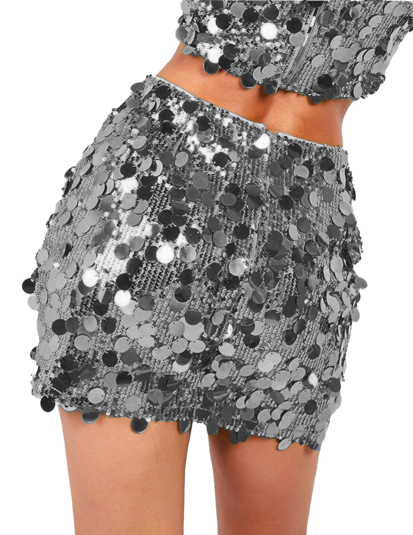 Sparkly Sequin Mini Skirt for Women - Shiny Bodycon Party Skirt for Holiday, Christmas & New Year Outfits (Sizes S-2XL) | Perfect for Club Nights, Festive Parties & Special Occasions