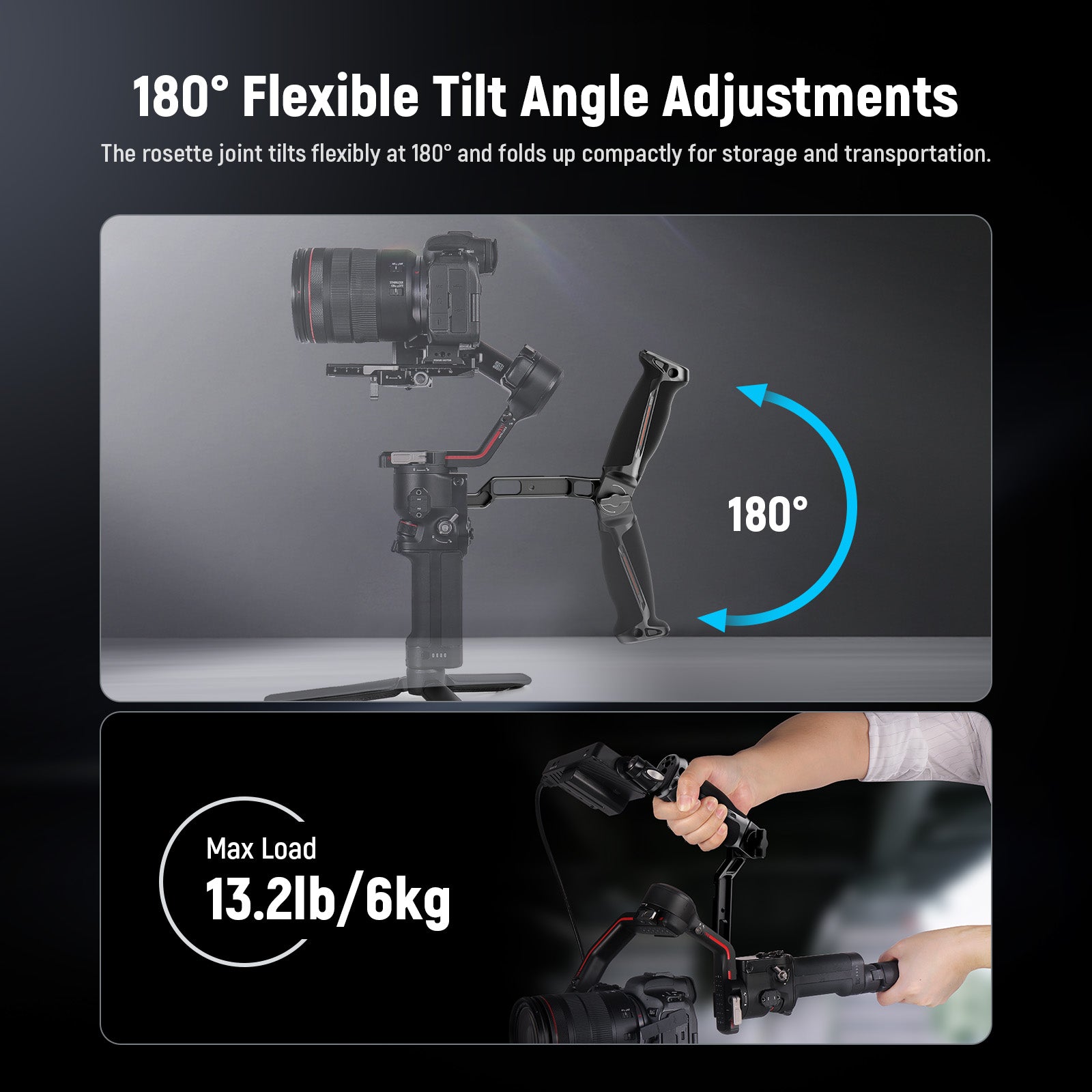 NEEWER GA020 Camera Gimbal Sling Handle with NATO & QD Mount - Compatible with DJI RS4, RS3, RS2, RS4 Pro, RS3 Pro Stabilizers - Perfect for Vlogging, Filmmaking & Travel Photography