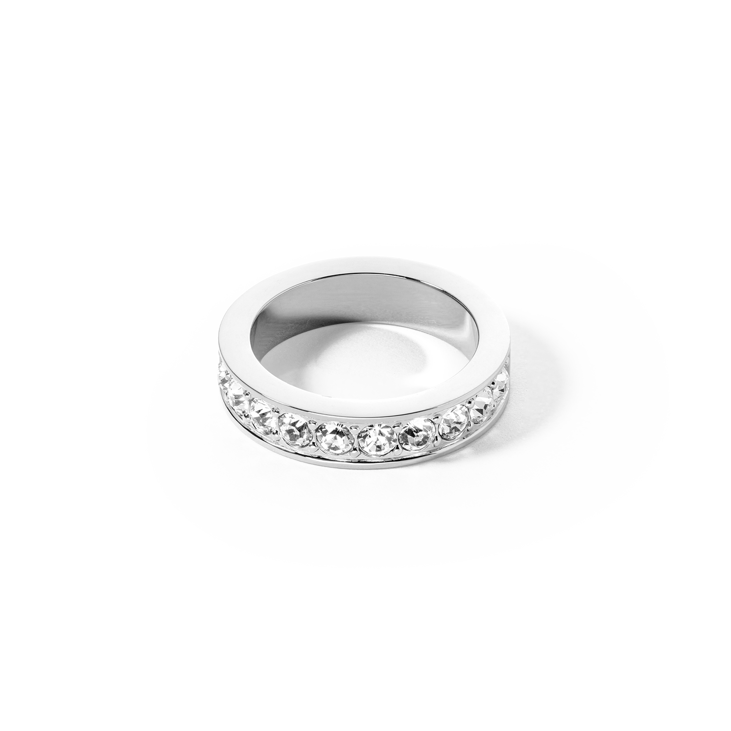 Stainless Steel Ring with Crystals - Elegant Silver Crystal Jewelry for Women - Perfect for Weddings, Parties & Everyday Wear