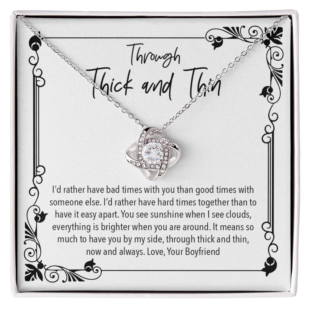 Best Girlfriend Gifts - Sterling Silver Pendant Necklaces with Heart Charm & Romantic Message Cards, Elegant Two-Tone Gift Box - Perfect for Anniversary, Valentine's Day & Birthday Presents