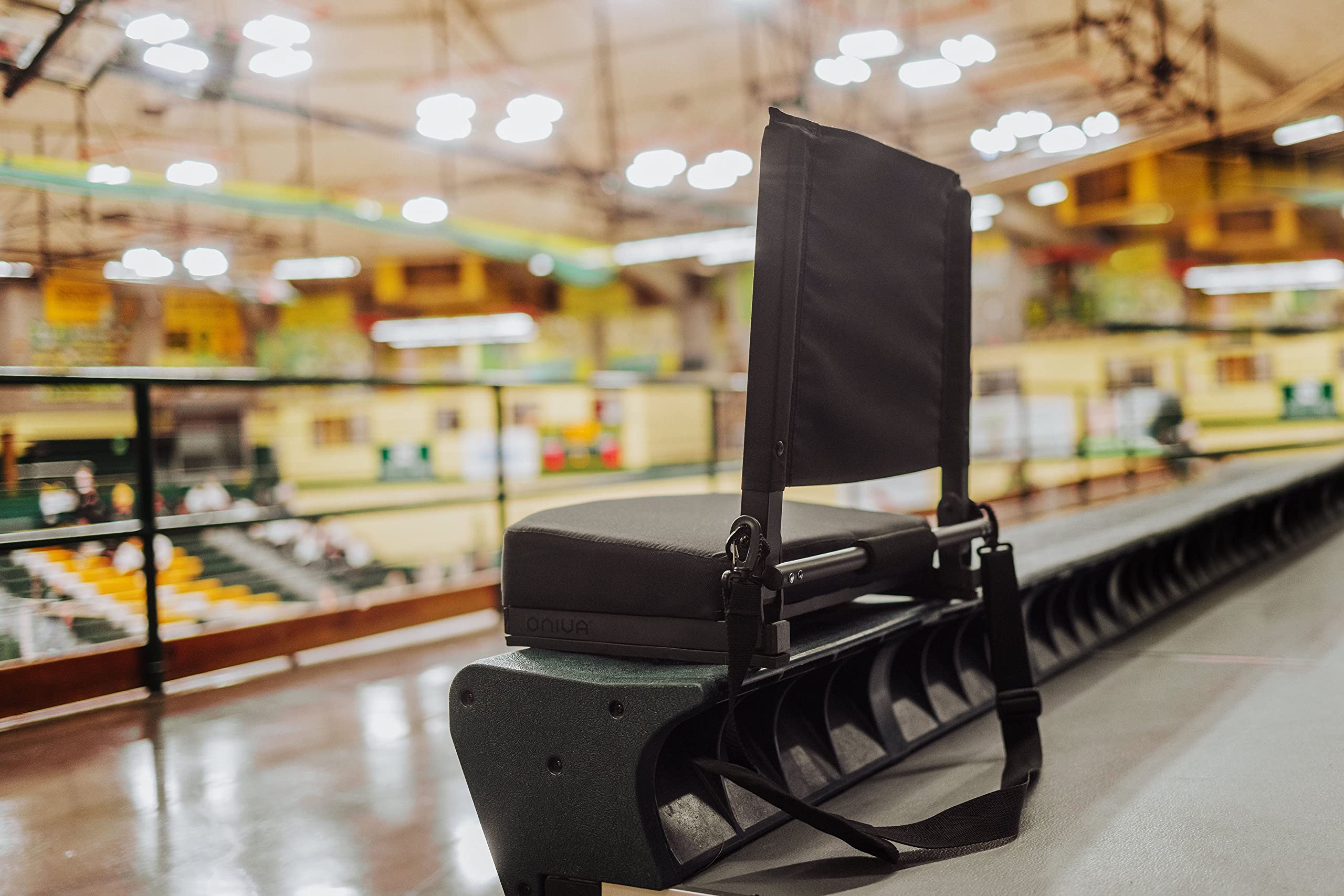 PICNIC TIME NCAA Appalachian State Mountaineers Gridiron Stadium Seat - Lightweight & Portable Folding Chair for Bleachers, Benches, Tailgating & Outdoor Events (Black)
