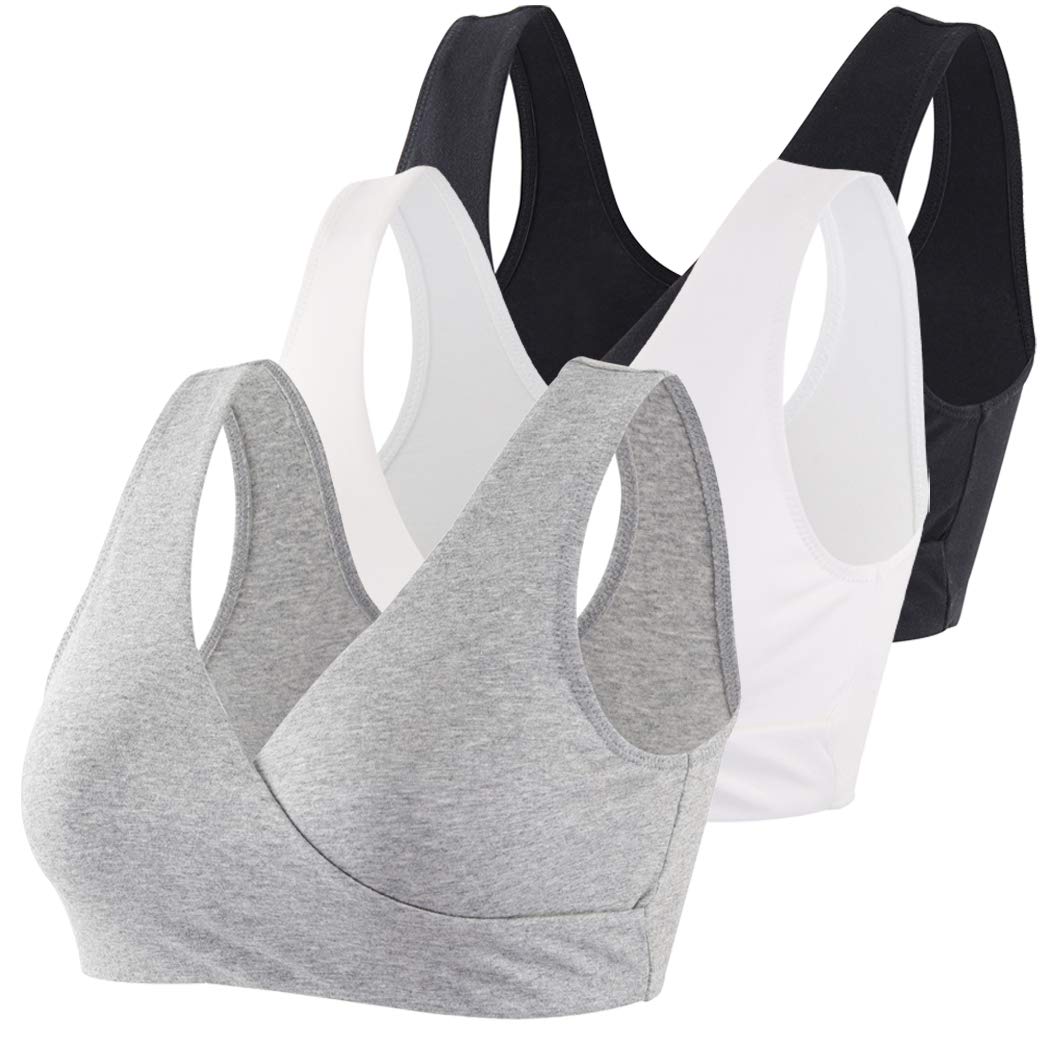 KUCI Maternity Nursing Bra - Wireless Cotton Breastfeeding Bra for Sleep & Comfort - Perfect for Pregnancy, Nursing Mothers and Nighttime Use