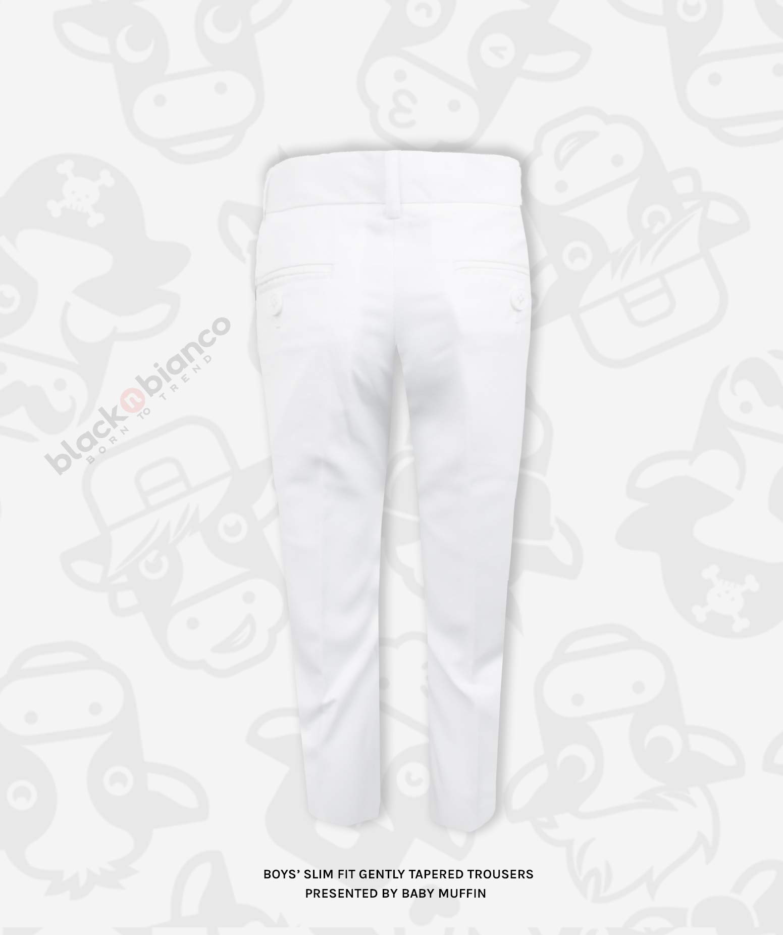 Black n Bianco Boys' First Class Slim Fit Dress Pants - Gently Tapered Flat Front Formal Trousers for Weddings, School & Special Occasions