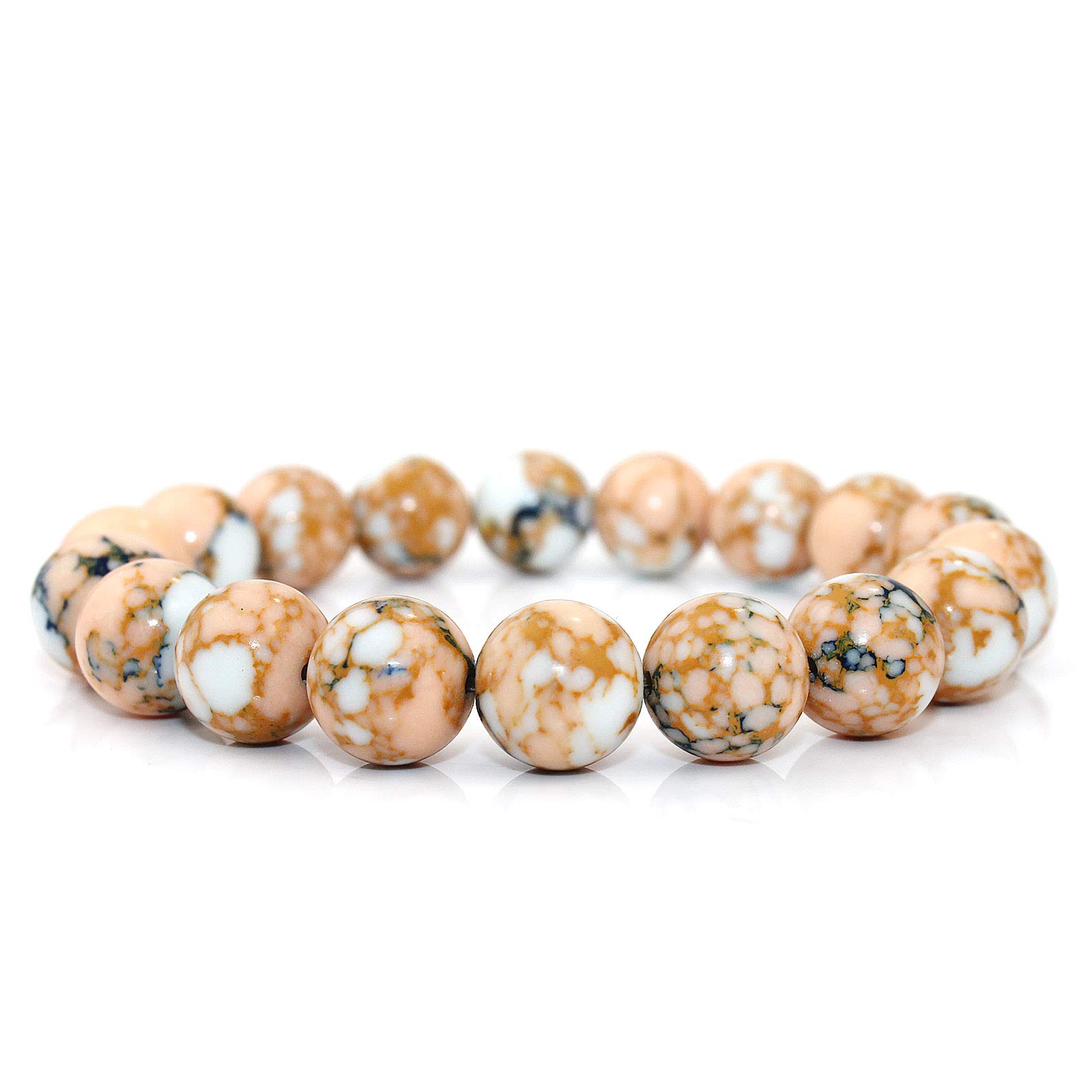 Pomina Colorful Marble Stone Bead Bracelet - Handmade Healing Gemstone Stretch Bracelet for Women | Natural Stone Beaded Jewelry for Meditation, Yoga & Spiritual Healing