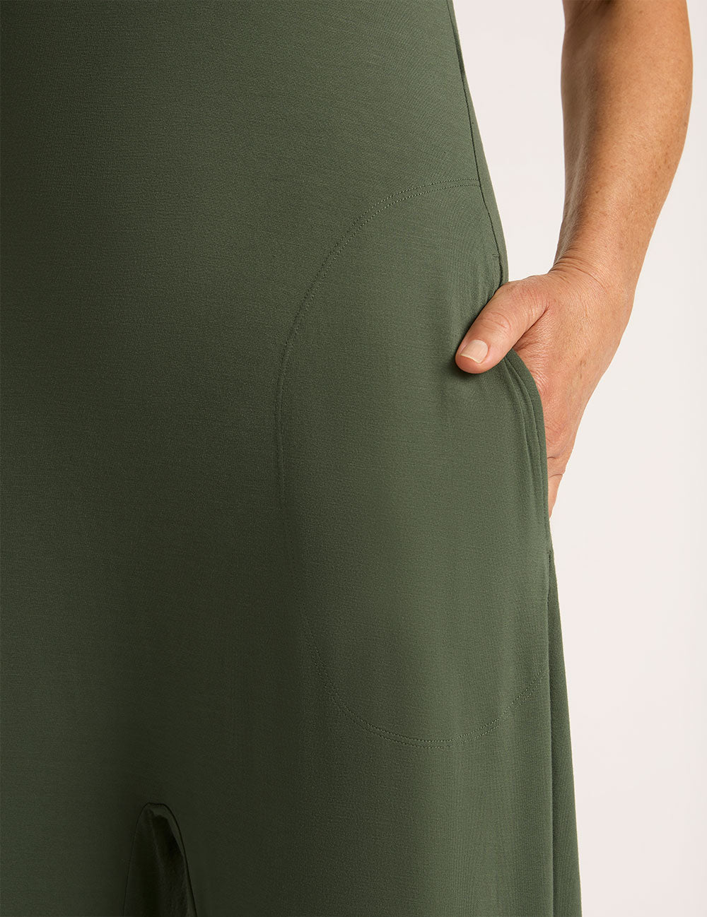 Women's Long Sleeve Jumpsuit - Elegant Moss Green One Piece Romper for Casual Outings, Date Nights & Fall Fashion | Plus Size Available