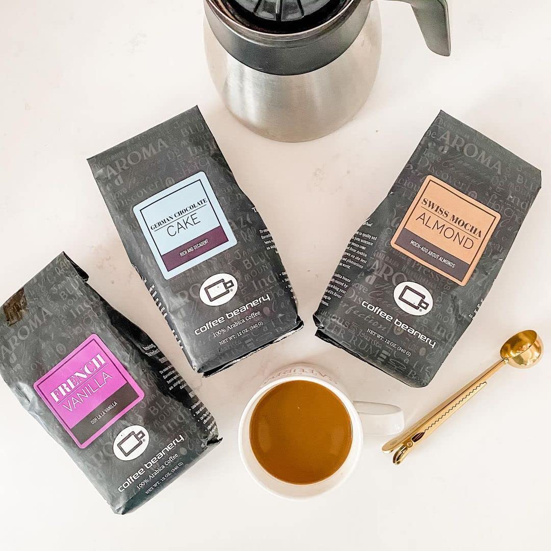 Premium Dark Chocolate Almond Flavored Arabica Coffee - Medium Roast, 12oz Bag, Coarse Ground for French Press - Perfect for Breakfast, Office & Gift Giving