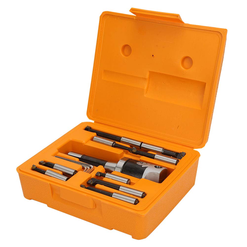 13Pcs Boring Head Set with R8 Boring Bars - High Carbon Steel Milling Machine Accessories for CNC Lathe Processing | Perfect for Metalworking, Woodworking & Precision Drilling Operations