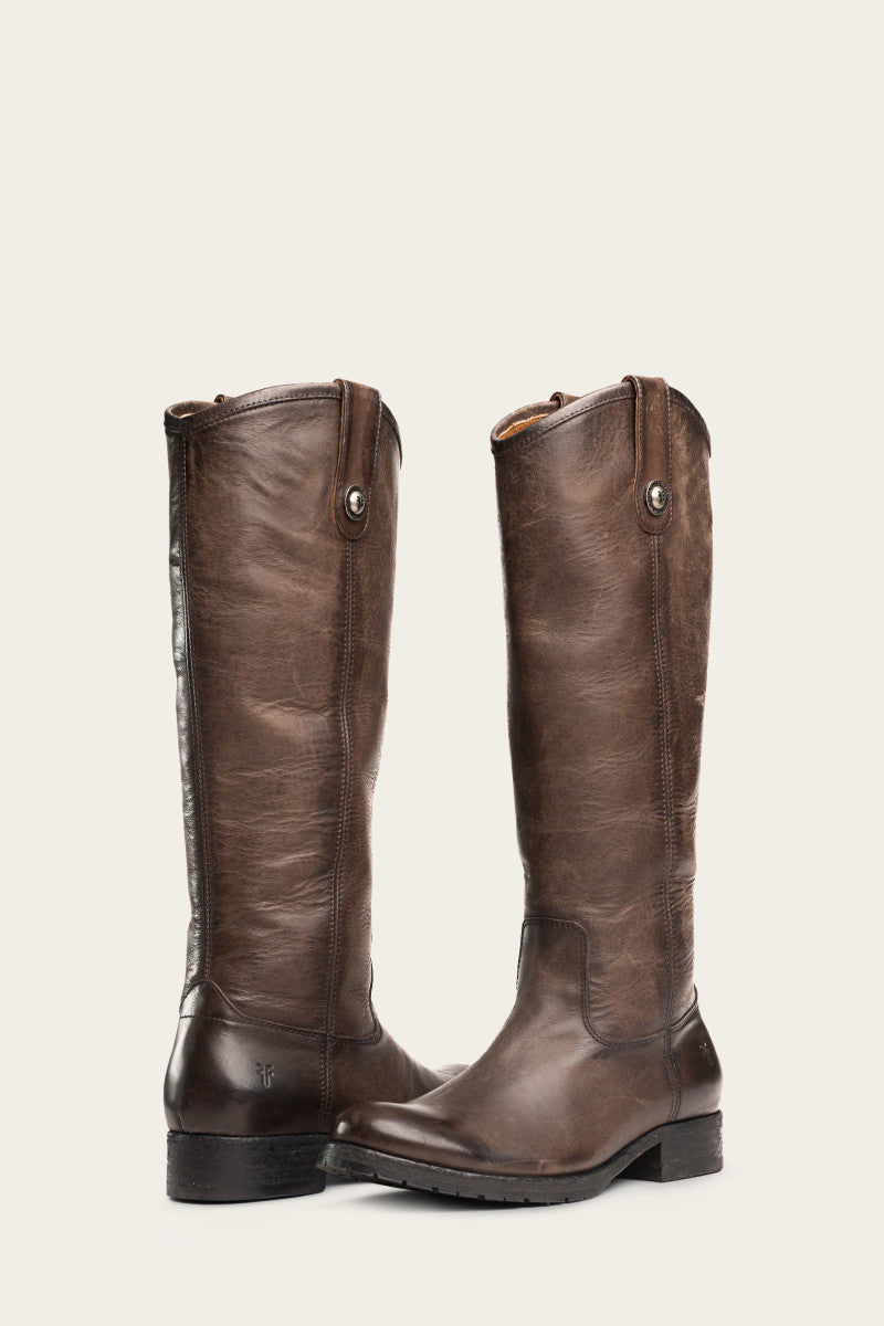 Melissa Button Lug Tall Boots - Vintage & Pre-Loved Women's Ankle Boots for Casual Outfits & Fall Fashion