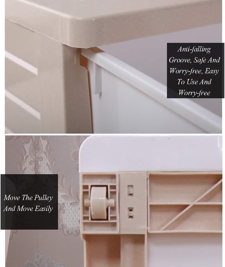 5-Layer Plastic Storage Bins with Drawers - Multi-Purpose Organizer Cabinet for Baby Clothes, Toys & Wardrobe (Ivory White) | Perfect for Nursery, Kids Room & Home Organization