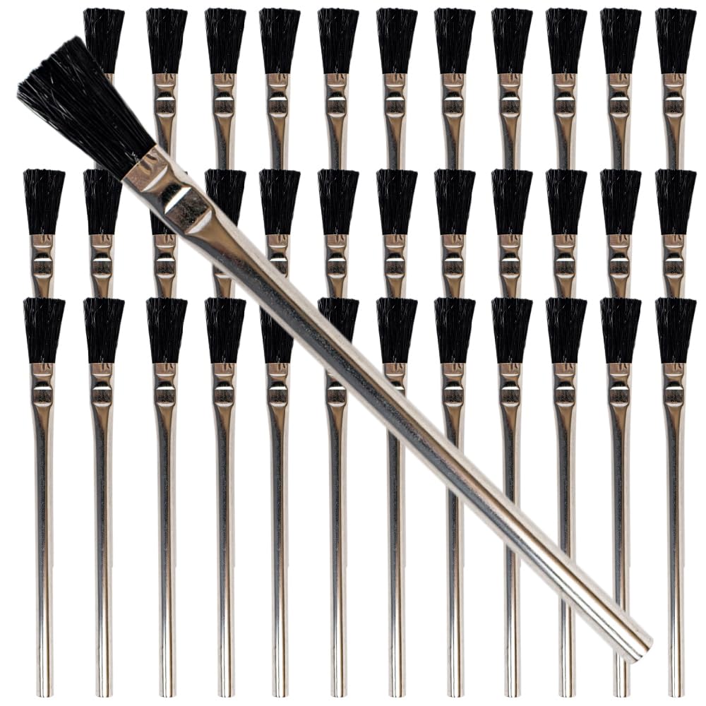 Pro Grade Acid Brushes - 36 Pack 3/8 Inch Natural Boar Hair Flux Brushes for Soldering, Welding & Jewelry Making | Durable & Precise Application Tools