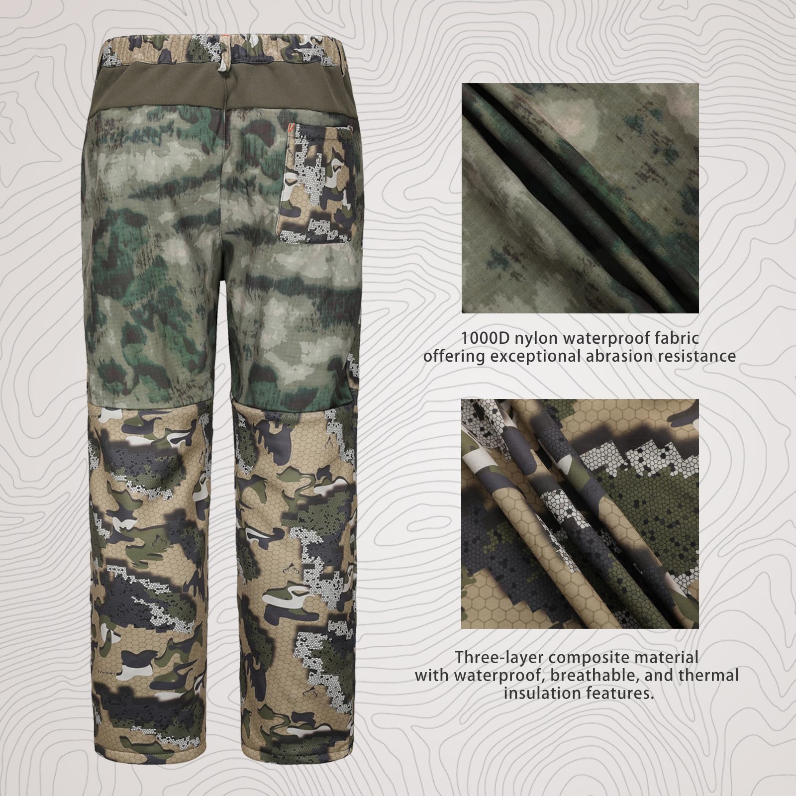 UIIHUNT Men's Fleece-Lined Waterproof Silent Hunting Jacket & Pants Set - Safety Strap Compatible for Cold Weather Hunting Gear | Ideal for Deer Hunting, Turkey Hunting & Outdoor Adventures